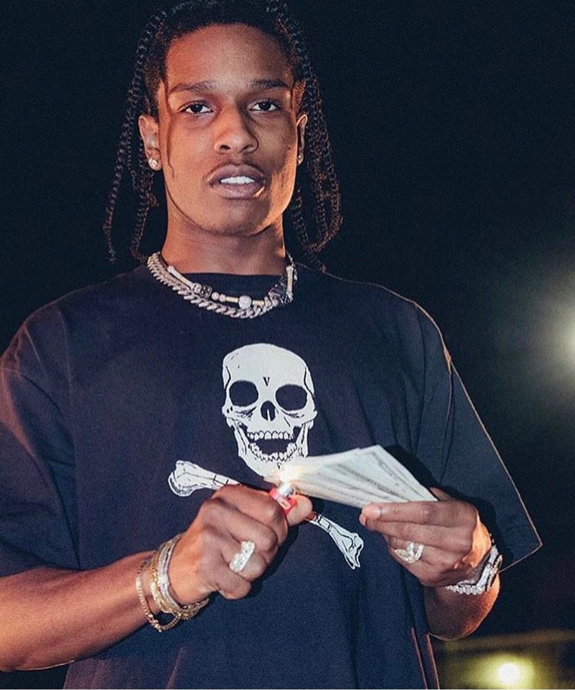 Vlone VLONE Skulls & Bones Tee - A$AP Rocky Medium Black Skeleton Size US M / EU 48-50 / 2 - 11 Thumbnail