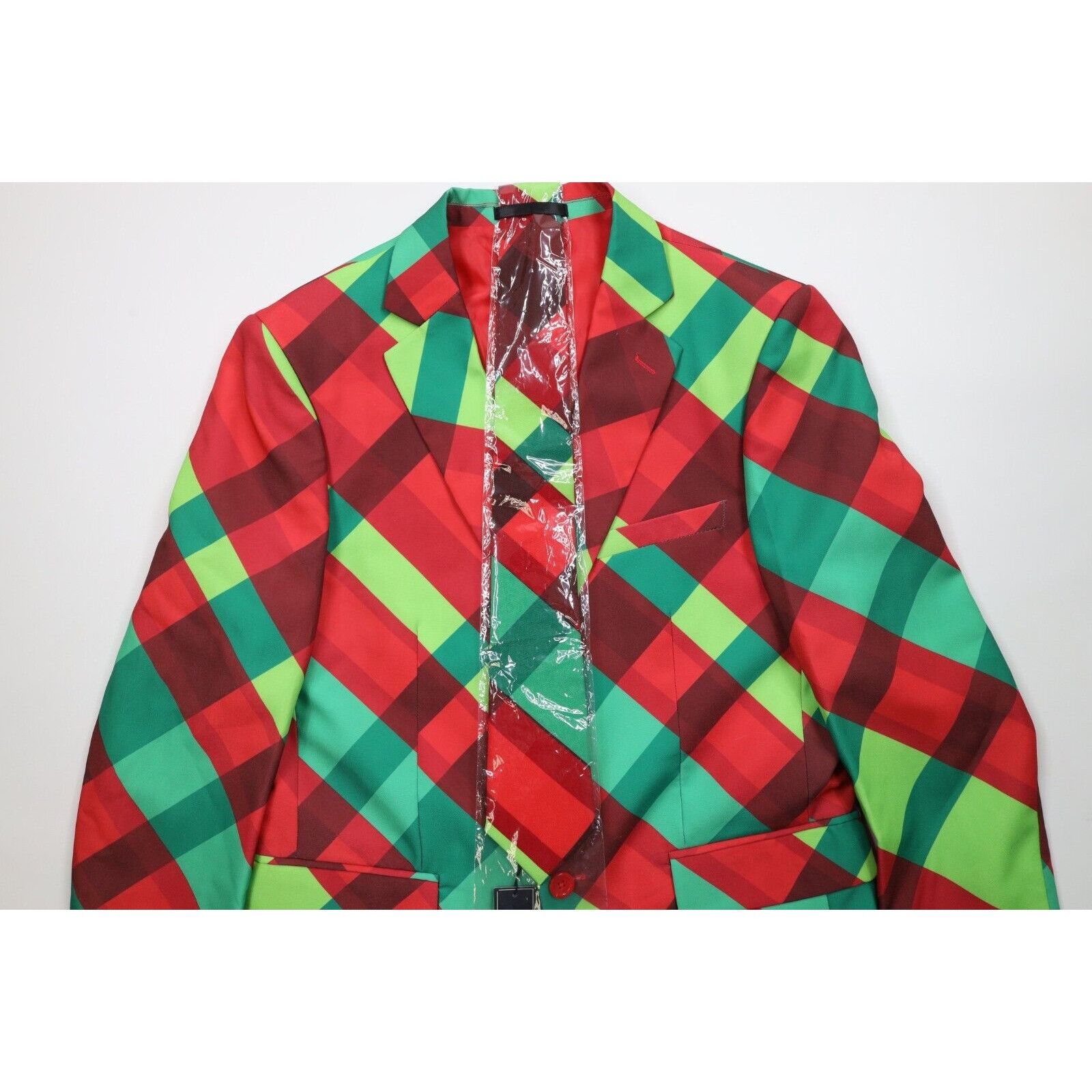 Vintage New Brave Man Christmas Plaid 3 Piece Suit 36R Size 36R - 5 Thumbnail