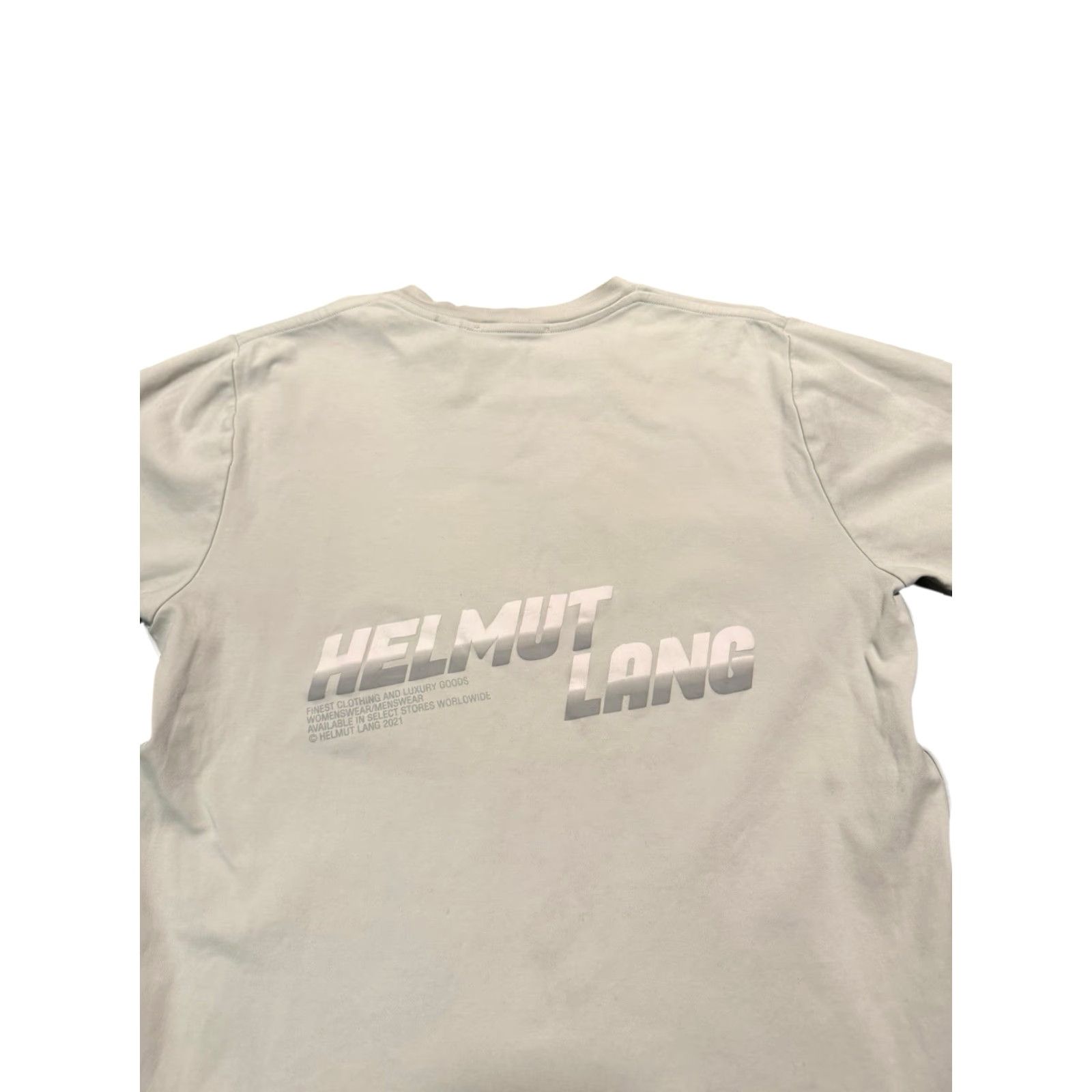 Helmut Lang Helmut Lang Piping Tee Mens Size Medium Smoke Grey Back Logo Graphic 2021 Size US M / EU 48-50 / 2 - 4 Thumbnail