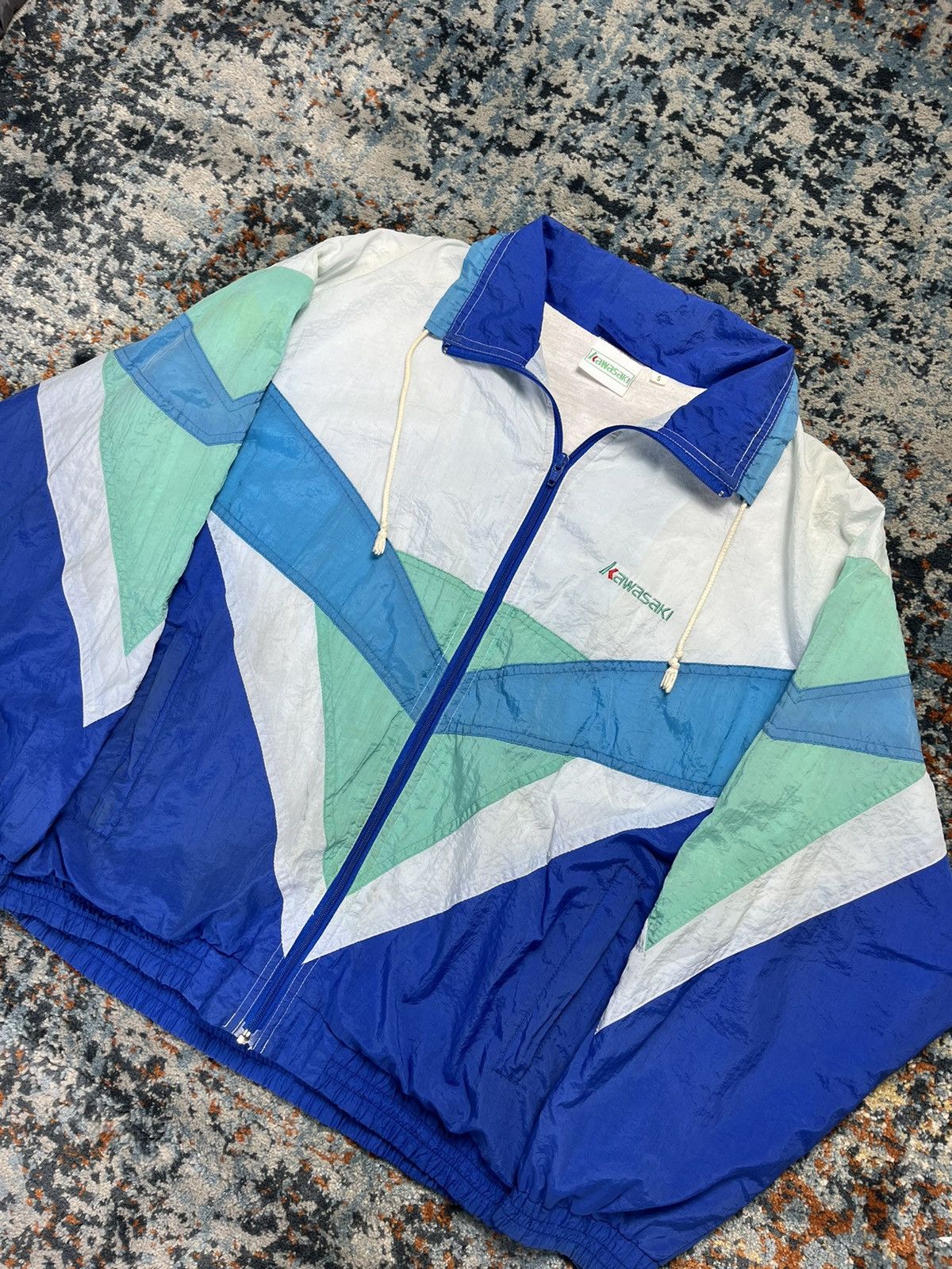 Vintage Vintage 80s Kawasaki crazy track jacket bomber racing rave Size US L / EU 52-54 / 3 - 4 Thumbnail