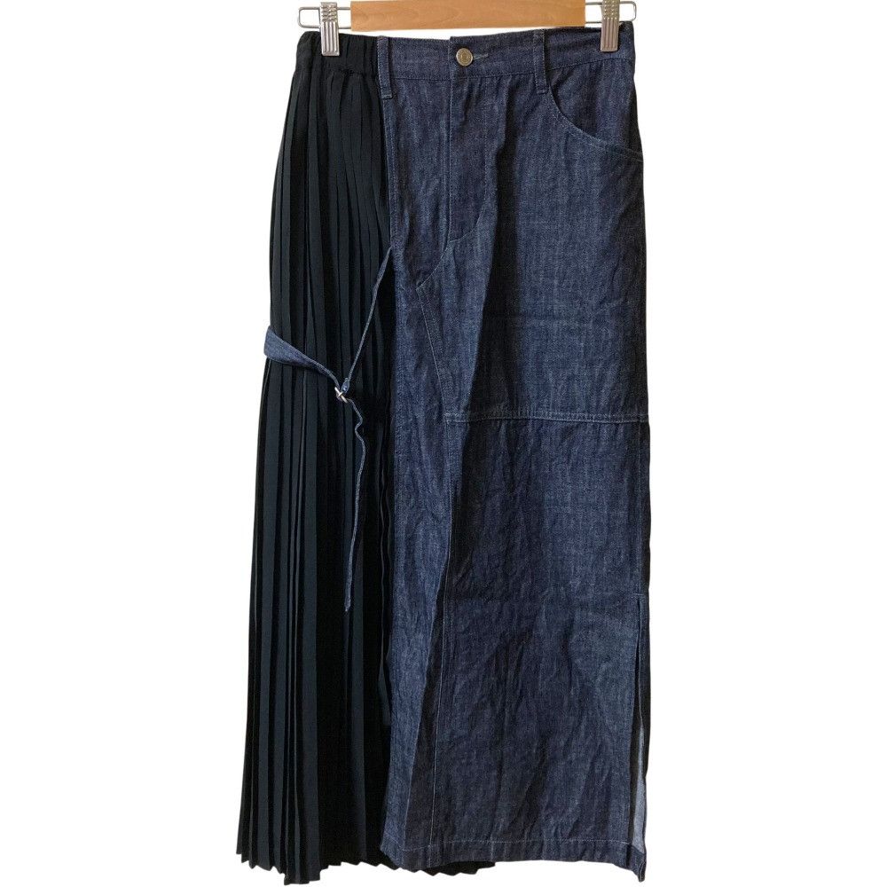 Other Other ZUCCa Denim Pleats Docking Skirt Denim Skirts DUTY FREE for USA Size ONE SIZE - 1 Thumbnail