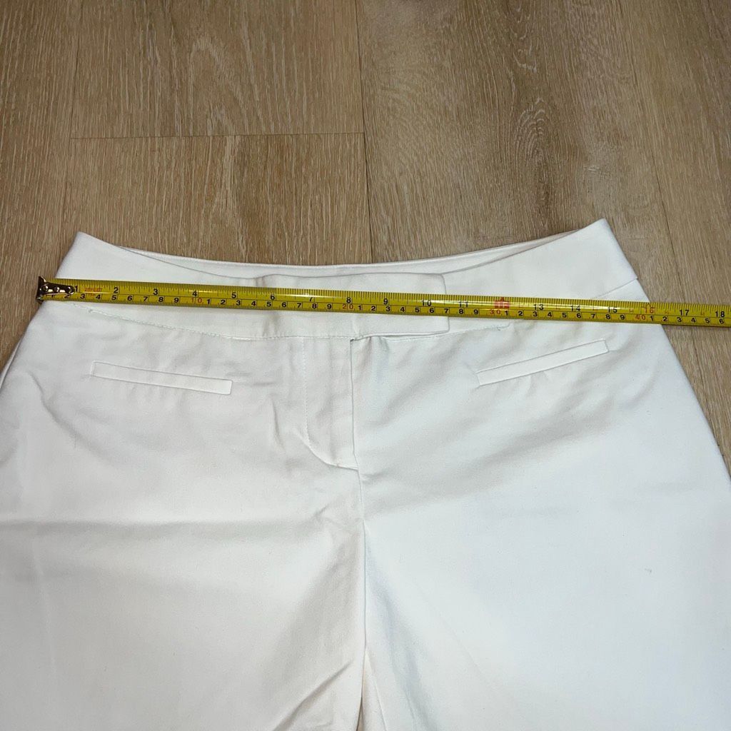 Apt. 9 Apt. 9 White Capri Cropped Trouser Pants, Back Slit Pockets, Size 28" / US 6 / IT 42 - 4 Thumbnail