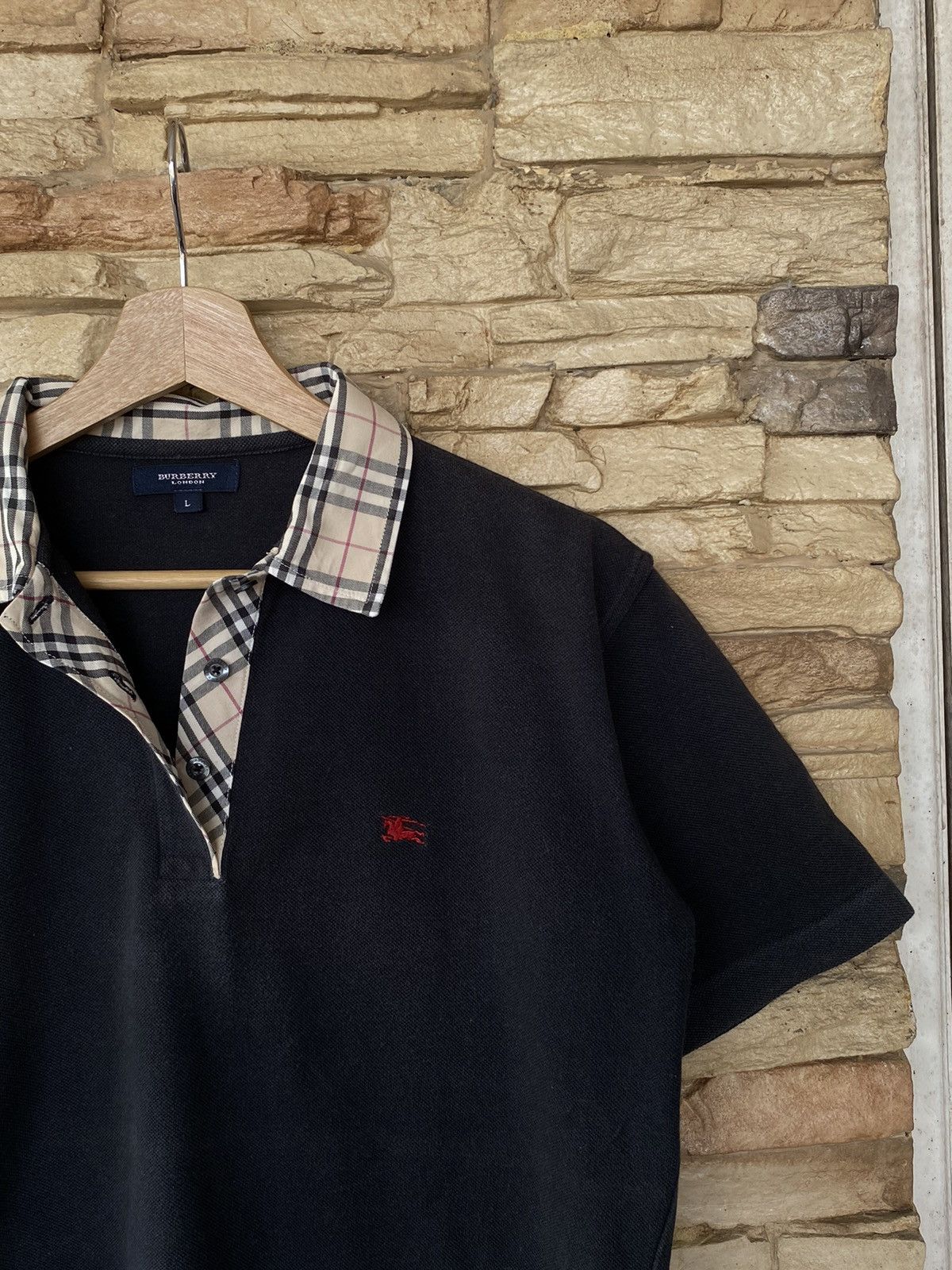 Rare Vintage Burberry London Checkered Nova Check Polo Shirt