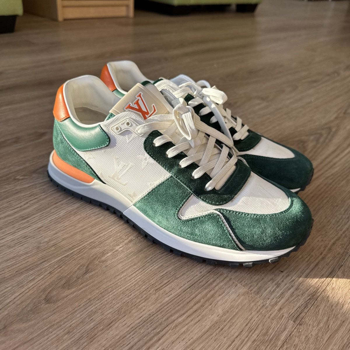 Louis Vuitton Louis Vuitton Run Away Sneaker Monogram Green White Orange 8 Size US 8 / EU 41 - 1 Thumbnail