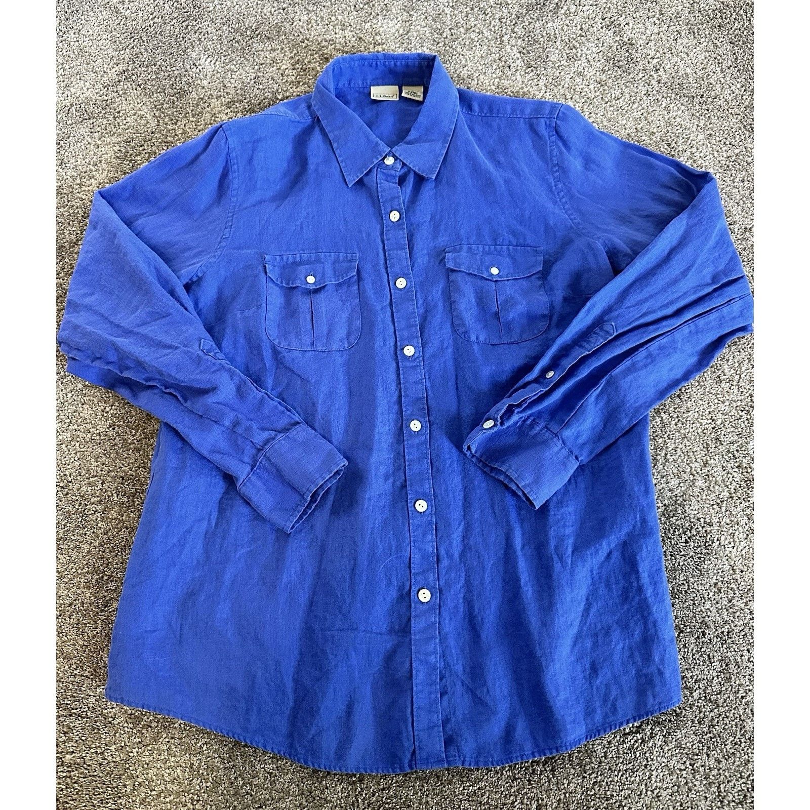L.L. Bean L.L. Bean 100% Linen Button Up Shirt Women’s Size L Size L / US 10 / IT 46 - 1 Thumbnail