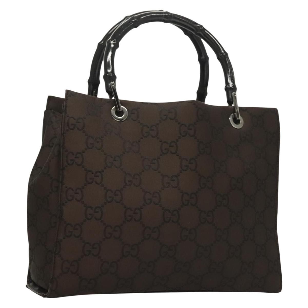 Gucci Gucci Vintage Bamboo Handle Tote GG Nylon Size ONE SIZE - 1 Thumbnail