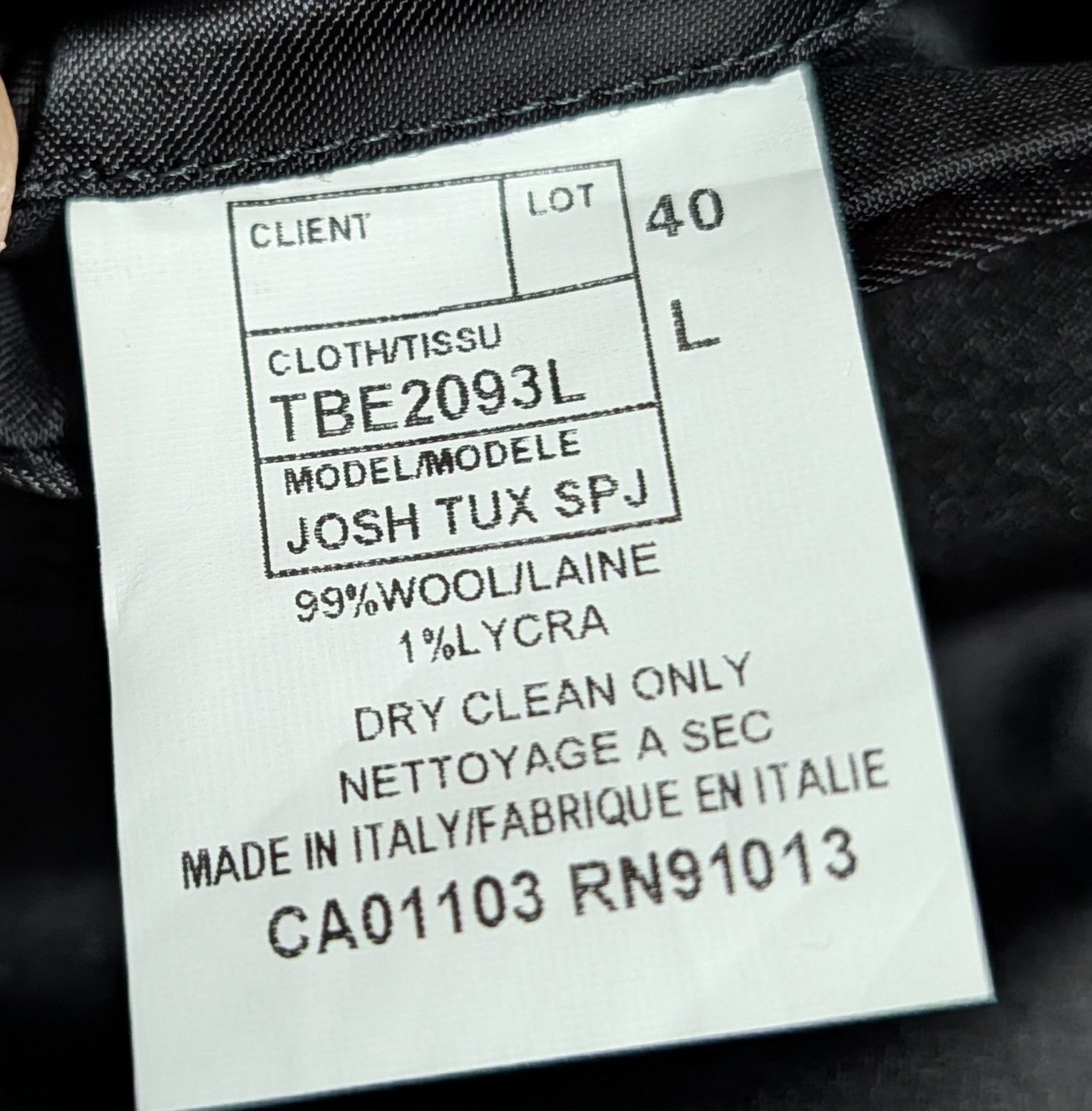Ted Baker Ted Baker "Josh" Stretch Wool Blend Tuxedo Jacket US 40L Size 40L - 7 Thumbnail