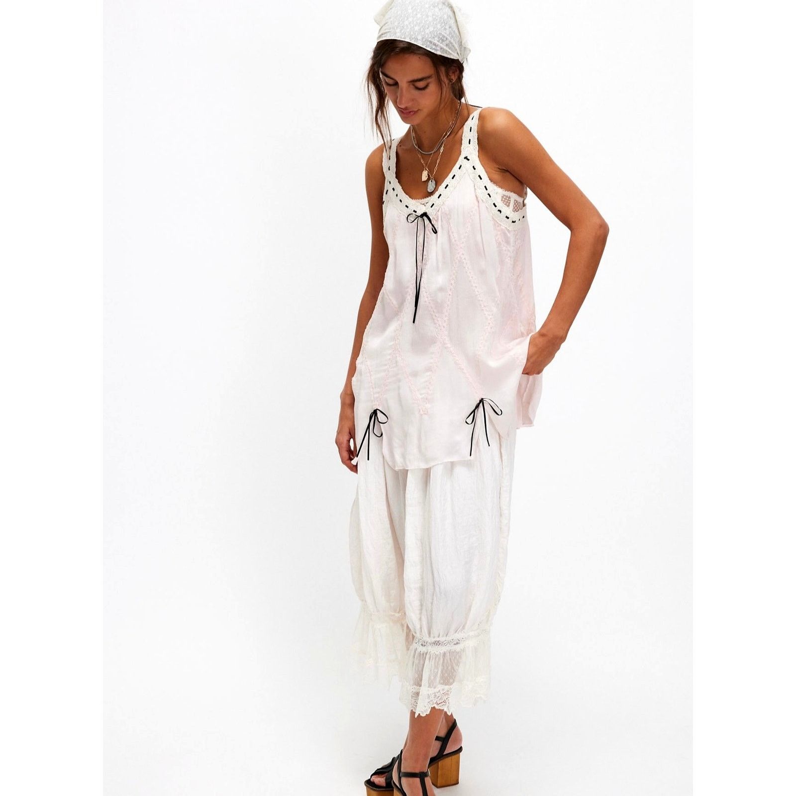 Free People Free People Locked In Love Tunic Bows Sweet Pink Combo S Size S / US 4 / IT 40 - 4 Thumbnail