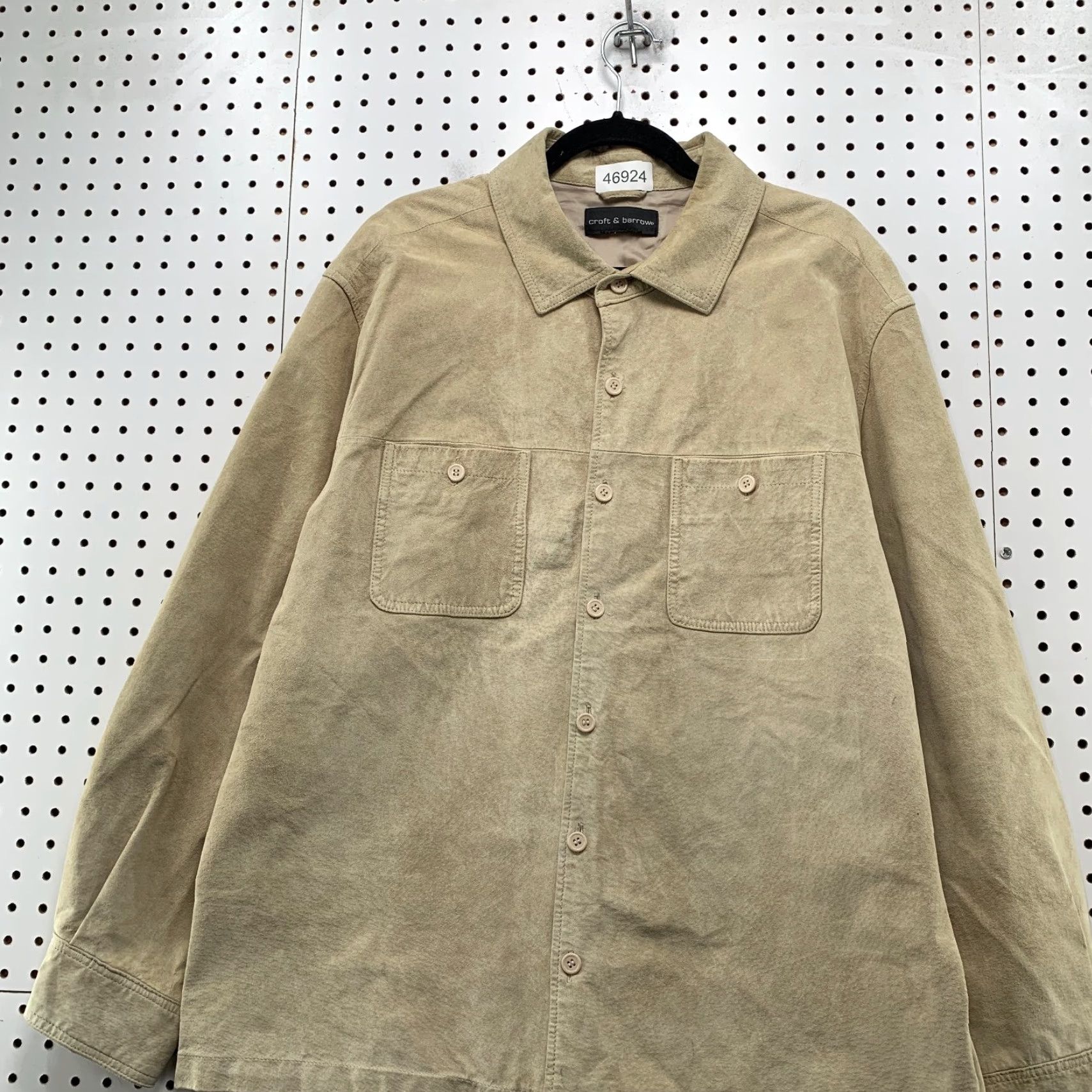 Croft & Barrow VINTAGE Croft & Barrow Suede Button Shirt Jacket Mens XL Beige Pockets Shack Shirt Button-Up Styles: Casual Size US XL / EU 56 / 4 - 4 Thumbnail