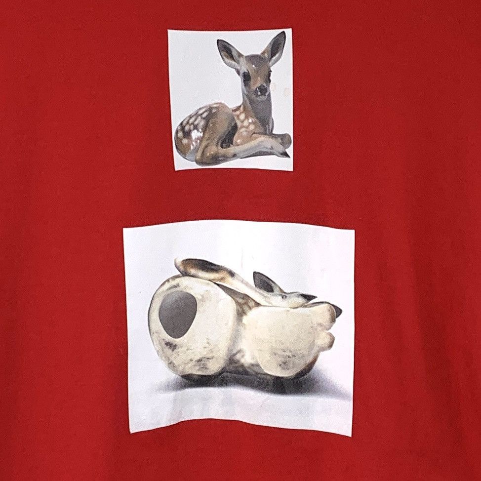 Burberry Burberry Red Deer Print Cotton Crew Neck T-shirt K26WX Size US S / EU 44-46 / 1 - 4 Thumbnail