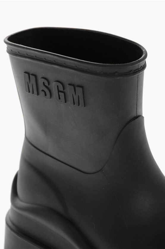MSGM og1mm0724 Carrion Sole Rubber Boots in Black Size US 7 / IT 37 - 4 Thumbnail