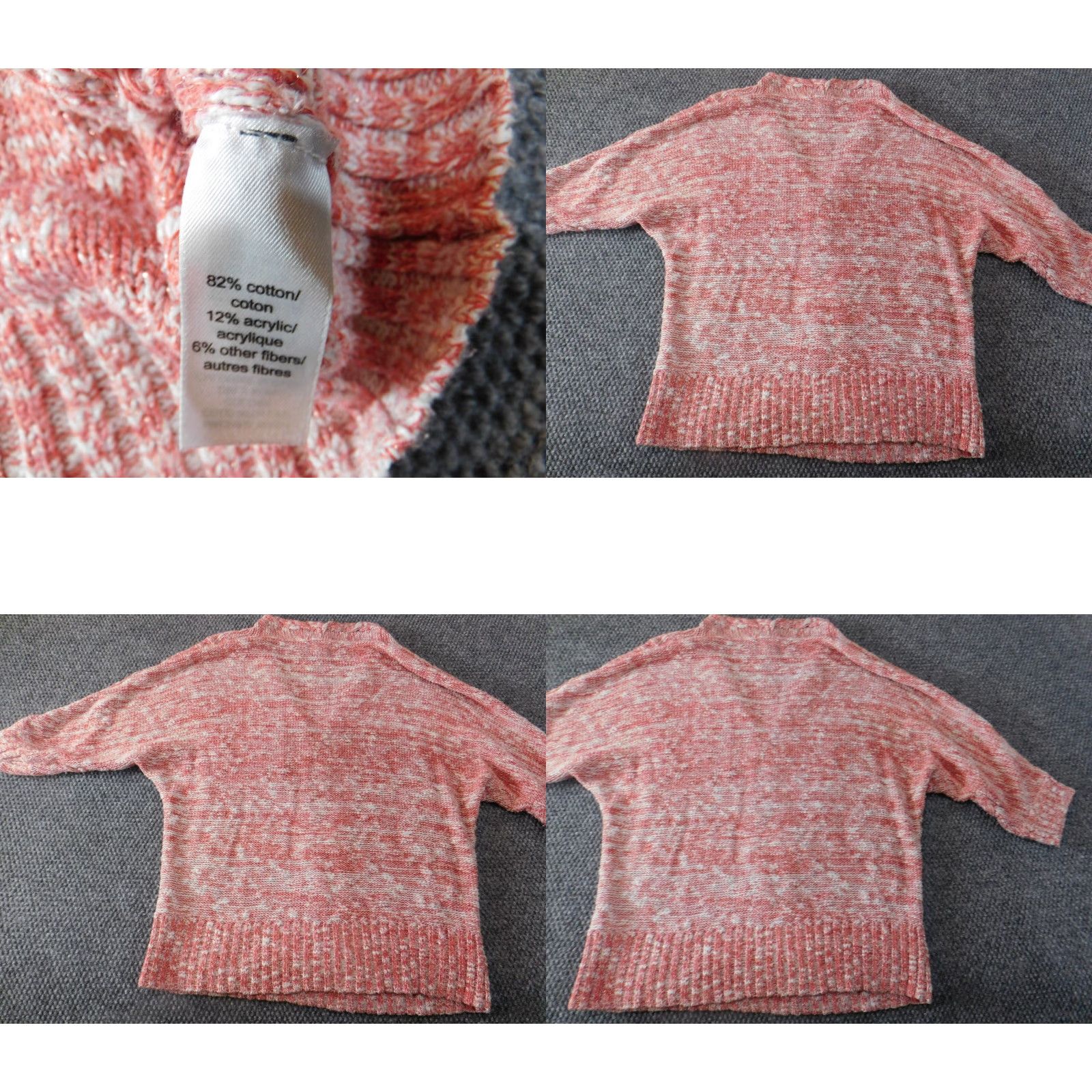 Vintage Maurices Womens Sweater Pullover Short Sleeve Crew Neck Pink XL Knit Stretch Bow Puff Sleeve Size XL / US 12-14 / IT 48-50 - 8 Thumbnail