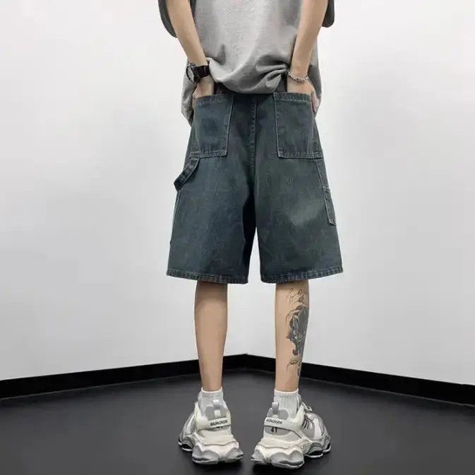 Japanese Brand Retro loose fitting straight leg denim shorts Size US 32 / EU 48 - 5 Thumbnail