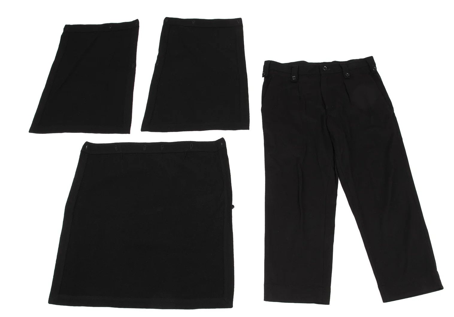 Yohji Yamamoto Flannel Wool Mixed Material Skirt Pants Black Size 3 Size US 34 / EU 50 - 14 Thumbnail
