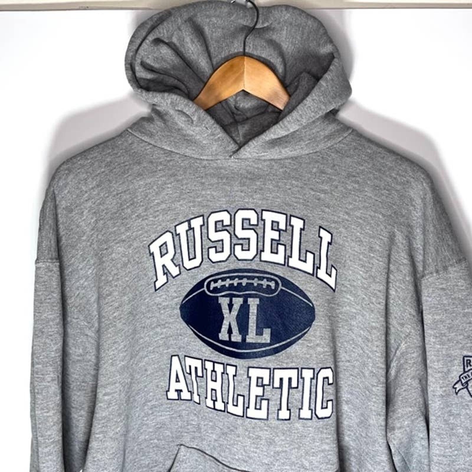 Russell Athletic 2000's Russell Athletic Spellout Pullover Hoodie Grey Medium Size US M / EU 48-50 / 2 - 2 Thumbnail