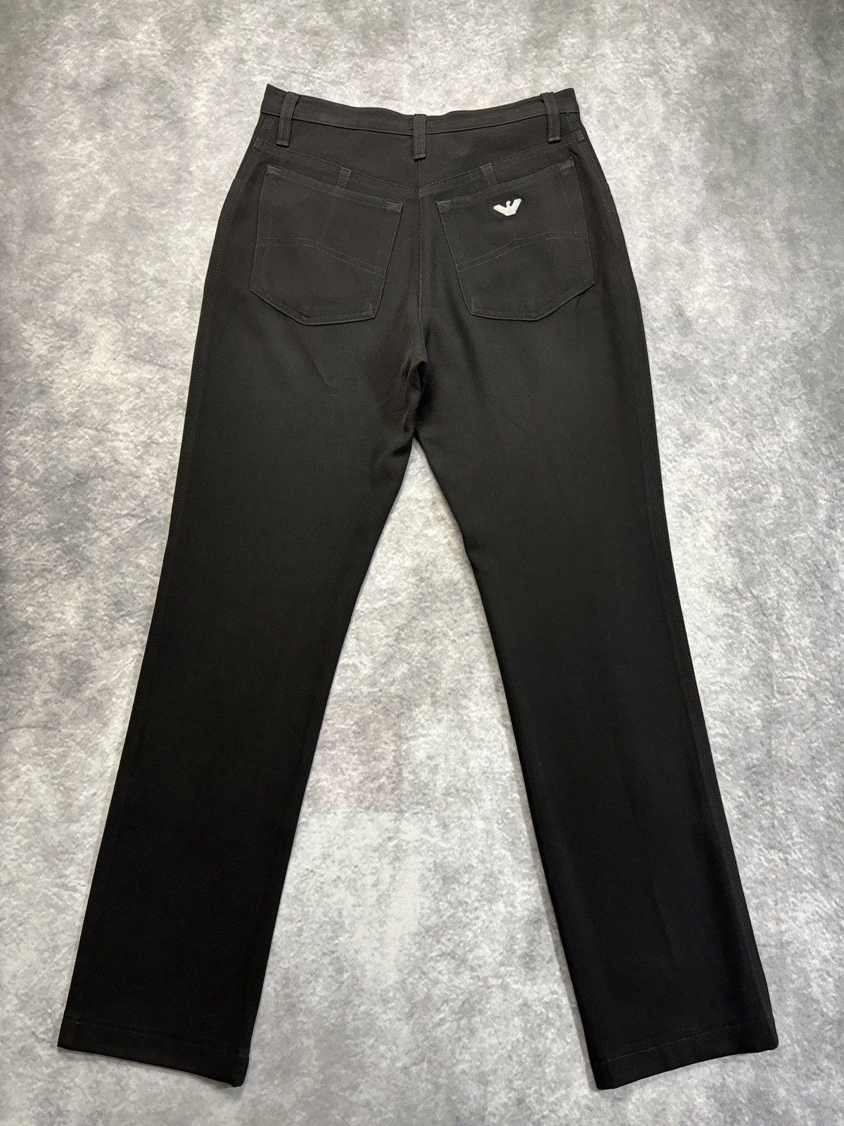 Emporio Armani × Giorgio Armani × Vintage Vintage Armani Jeans Black Trousers 1990s 2000s Wool Italy Size 26" / US 2 / IT 38 - 14 Thumbnail