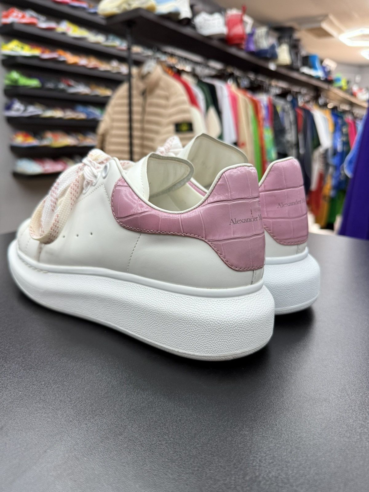 Alexander McQueen MCQUEEN Oversized Womens White Pink Sneakers Size 39.5 / 9.5 Size US 9 / IT 39 - 12 Thumbnail