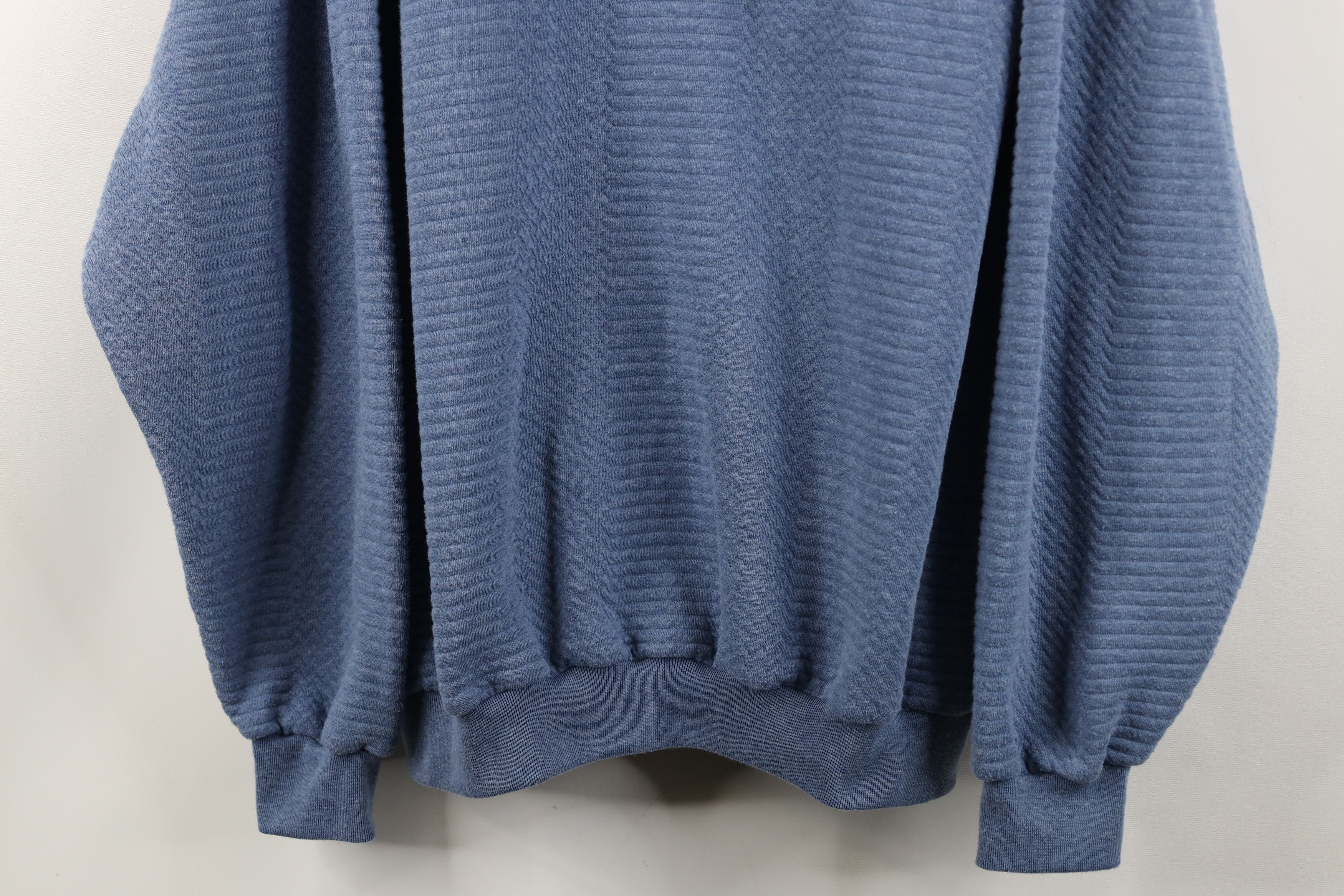 Vintage Vintage 90s Streetwear Ribbed Knit Pullover Polo Shirt Blue Size US XL / EU 56 / 4 - 3 Thumbnail