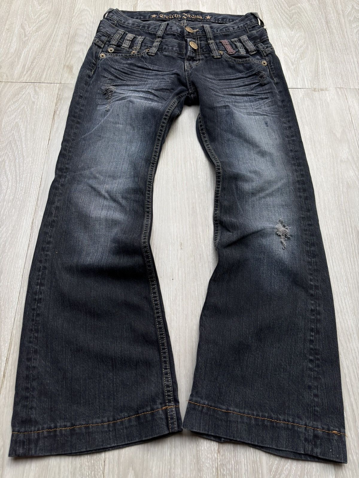 Japanese Brand ORIRIN double waist flare jeans Size US 27 - 1 Thumbnail