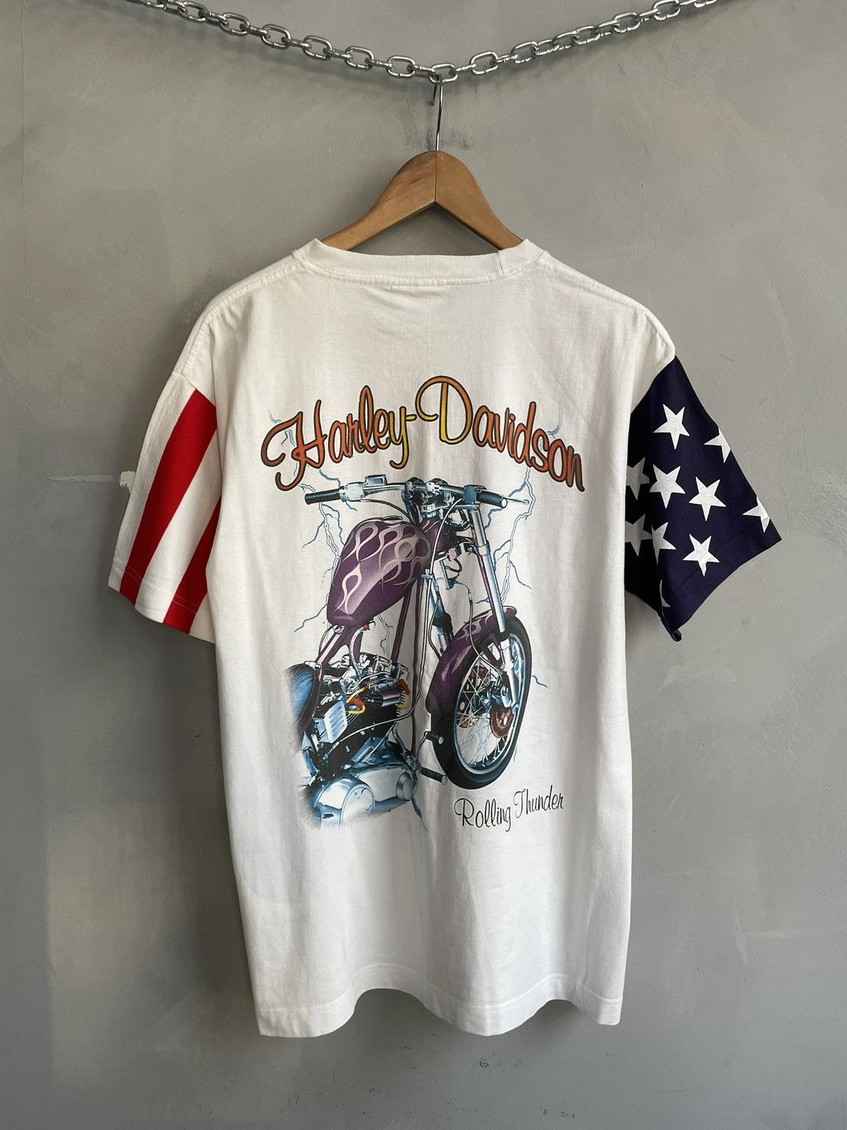 Harley Davidson Rare 3d emblem style harley davidson jersey y2k flames eagle Size US L / EU 52-54 / 3 - 7 Thumbnail