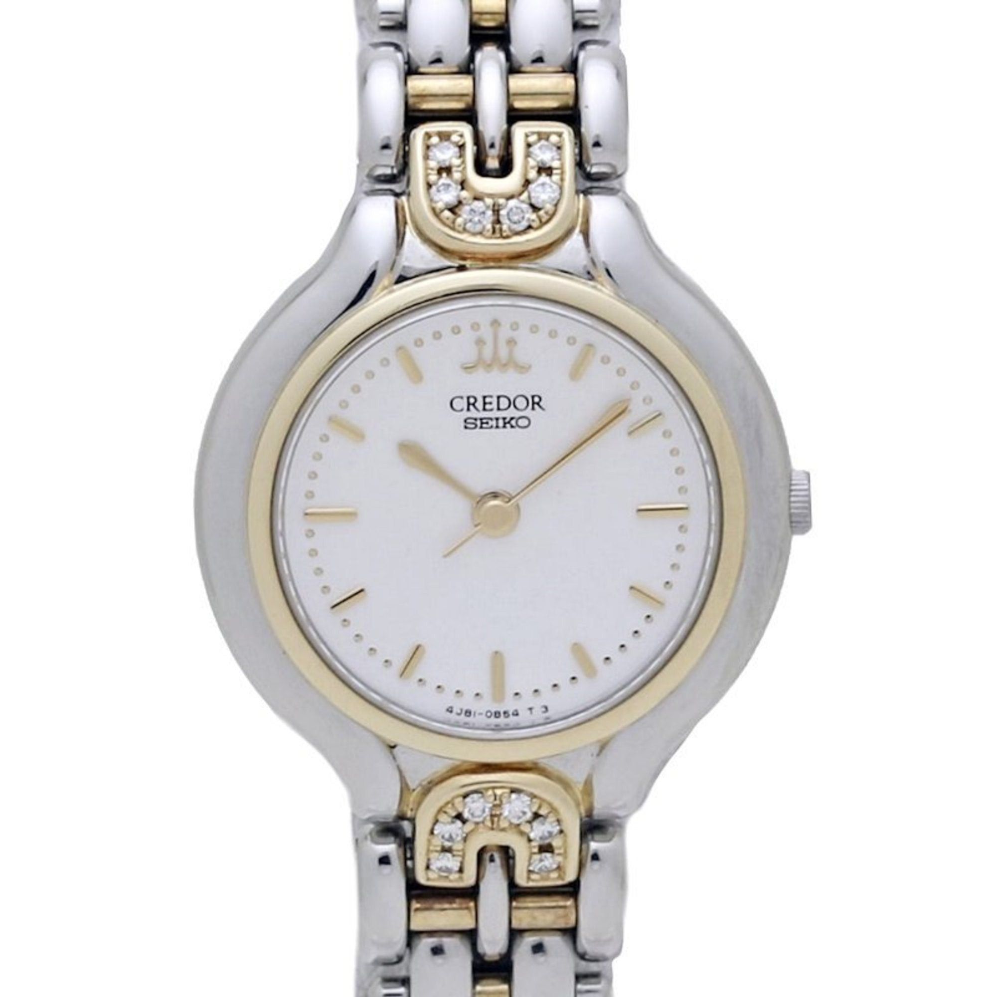 image of Seiko Credor Gsas990 4J81-0A90 Stainless Steel X Yellow Gold Ladies 130138 Watch, Women's