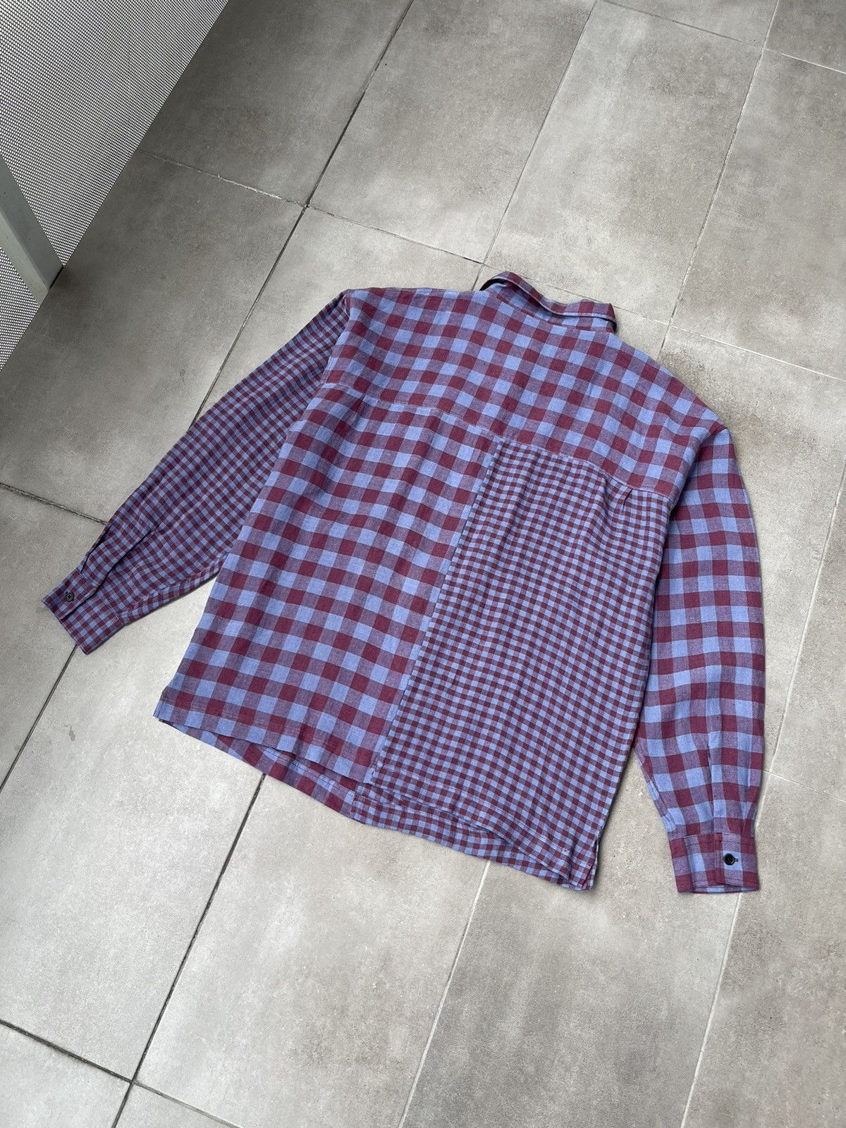 Henrik Vibskov !DS! SS22 Henrik Vibskov Mixed Purple Checks Shirt Size US L / EU 52-54 / 3 - 11 Thumbnail