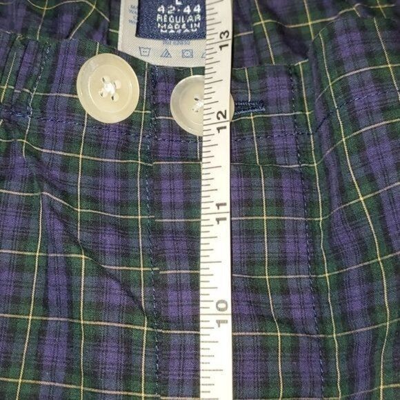 Vintage Lands' End Blue Plaid Button Down Top w Pocket & Elastic Wai Size US L / EU 52-54 / 3 - 15 Thumbnail