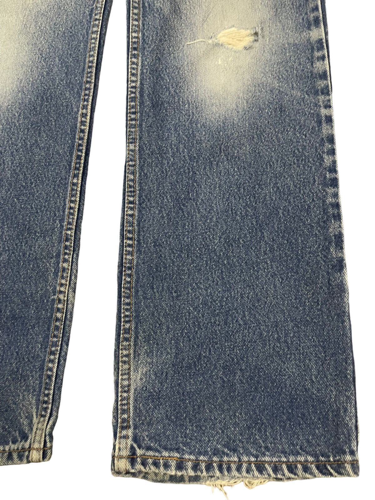 Levi's Vintage 70s Levis 517 Bootcut Blue Wash Distress Jeans Size US 34 / EU 50 - 6 Thumbnail