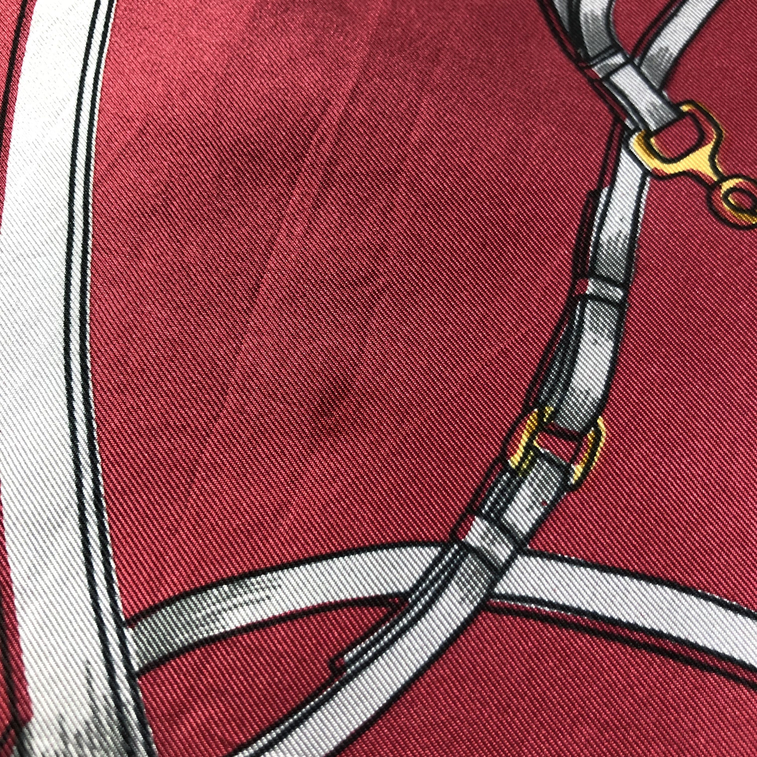 Japanese Brand Vintage Luxury Horse Saddle Silk Scarf M628 Size ONE SIZE - 6 Thumbnail