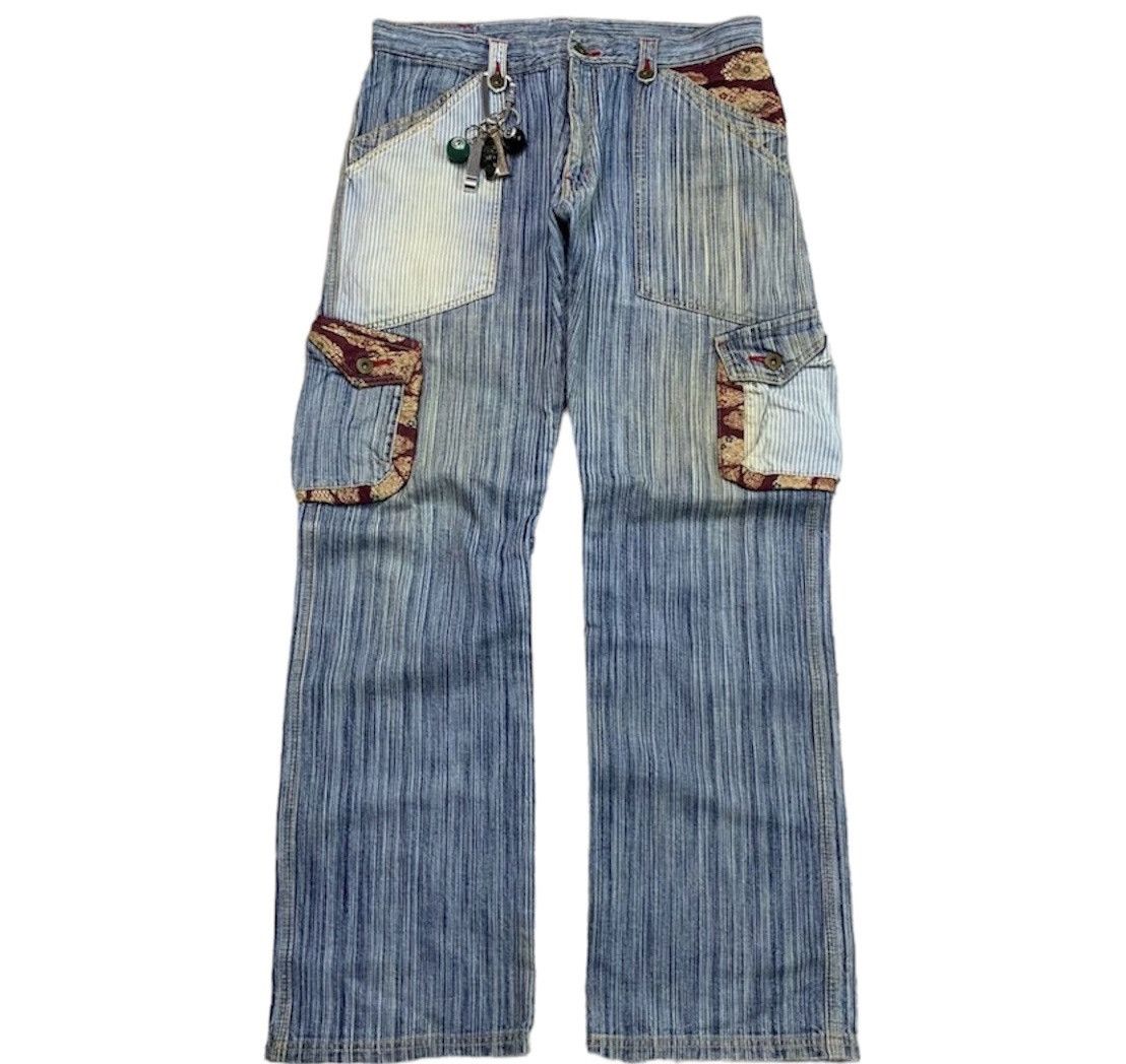 image of 20471120 x Archival Clothing Vintage Herringbone Sukajan Jeans in Blue (Size 34)