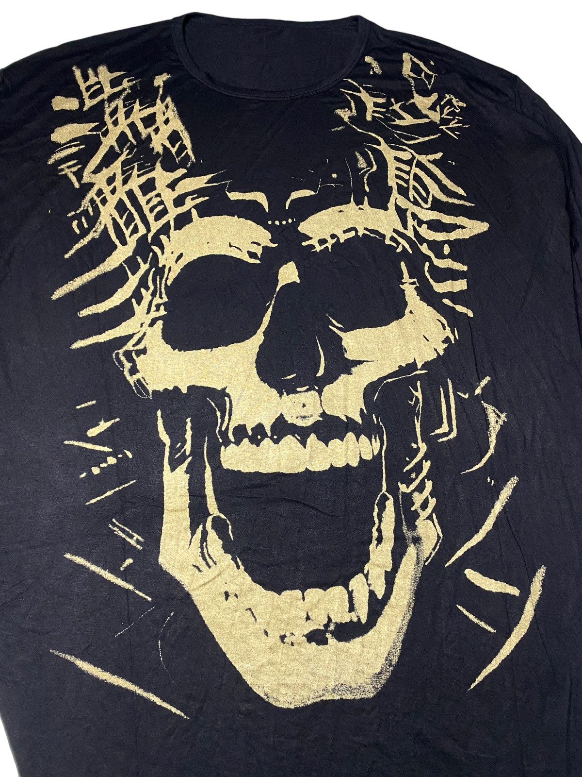 Japanese Brand 2000's Skull Tribal Punk Style Raglan Size US XXL / EU 58 / 5 - 2 Thumbnail