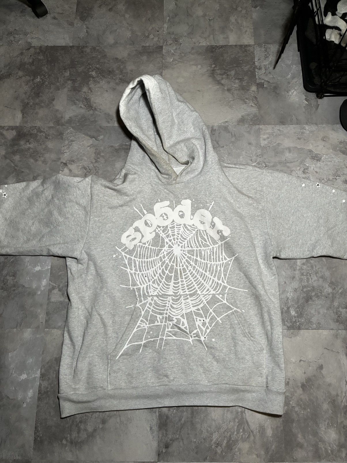 Sp5der Grey And White Web Sp5der Hoodie Size US M / EU 48-50 / 2 - 1 Thumbnail
