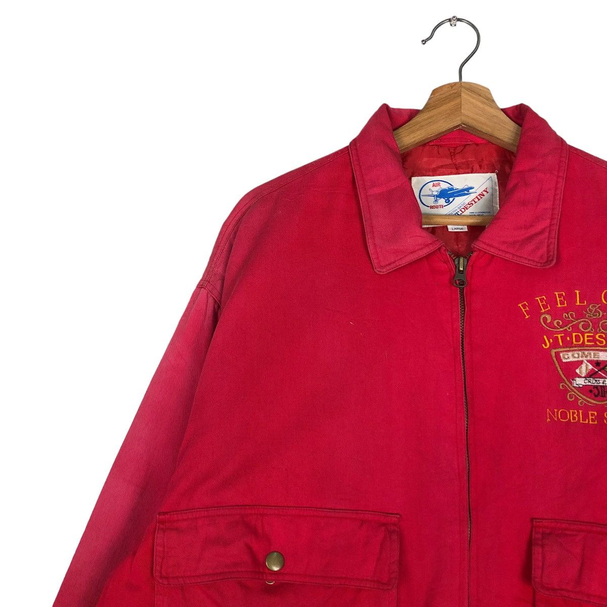 Japanese Brand Vintage Fly Bomber Jacket J.T.Destiny Noble Spirit Military Size US L / EU 52-54 / 3 - 7 Thumbnail
