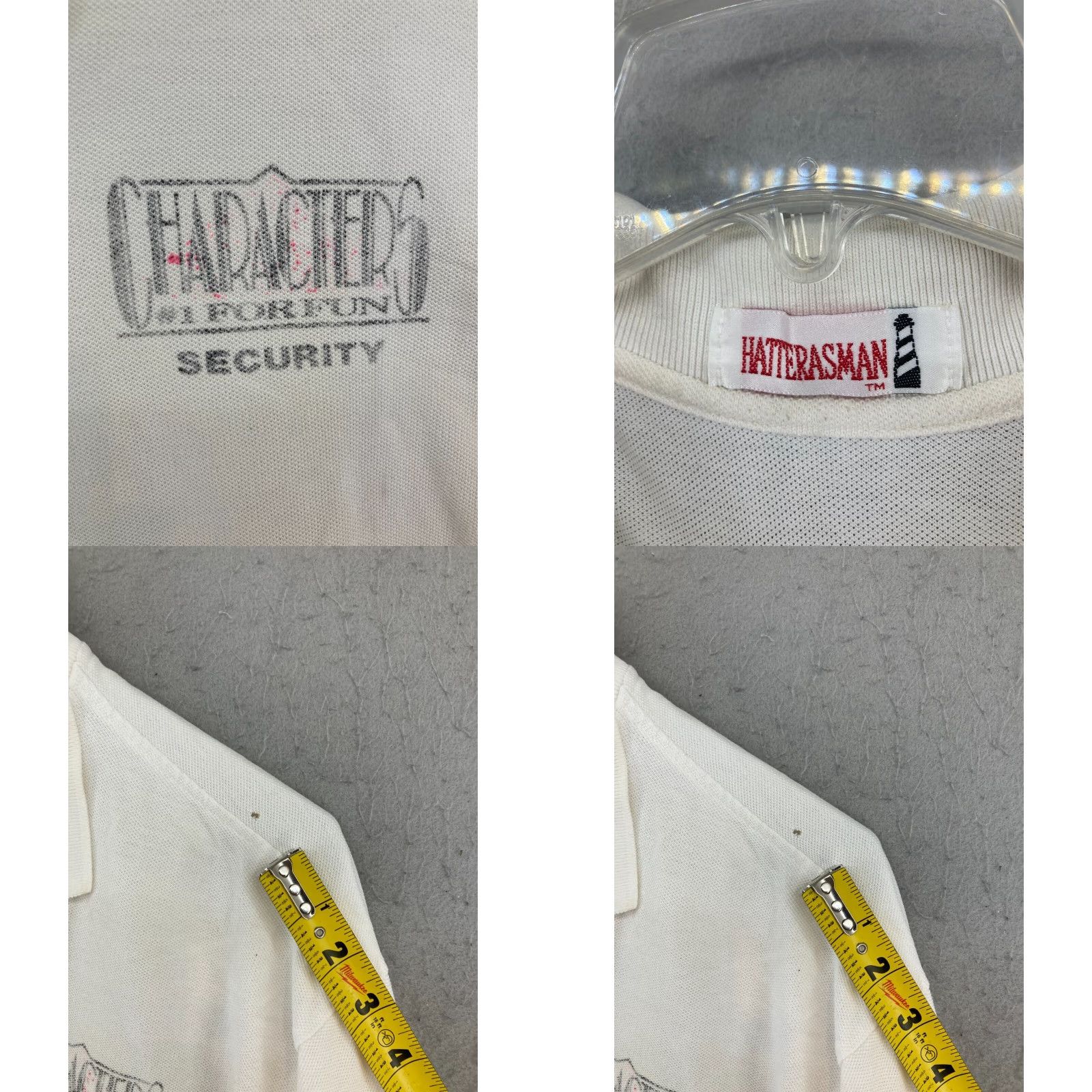 Vintage VINTAGE Hatterasman SECURITY Shirt Mens XL White Polo Classic T-Shirt Mens XL White Vintage 90s Size US XL / EU 56 / 4 - 8 Thumbnail