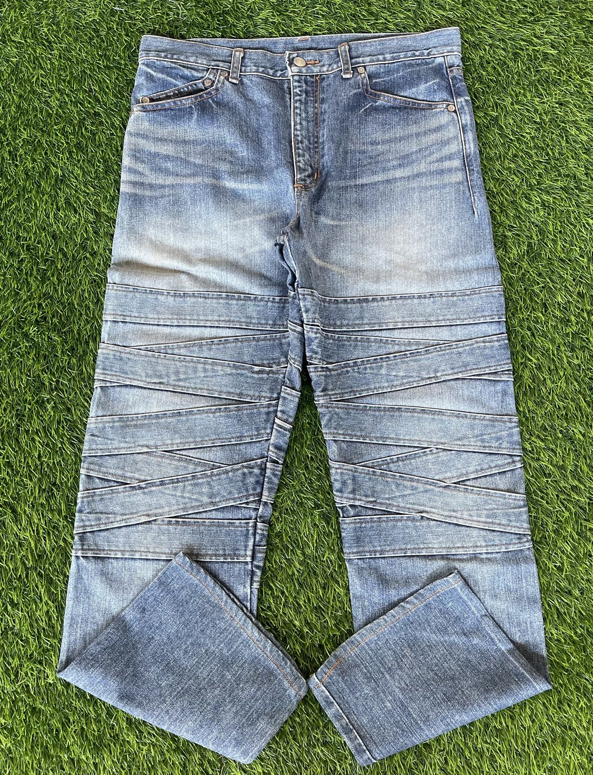 Undercover × Vandalize Vintage 90s🔥VANDALIZE✖️UNDERCOVER🔥Double PatchWork Denim Size US 34 / EU 50 - 3 Thumbnail