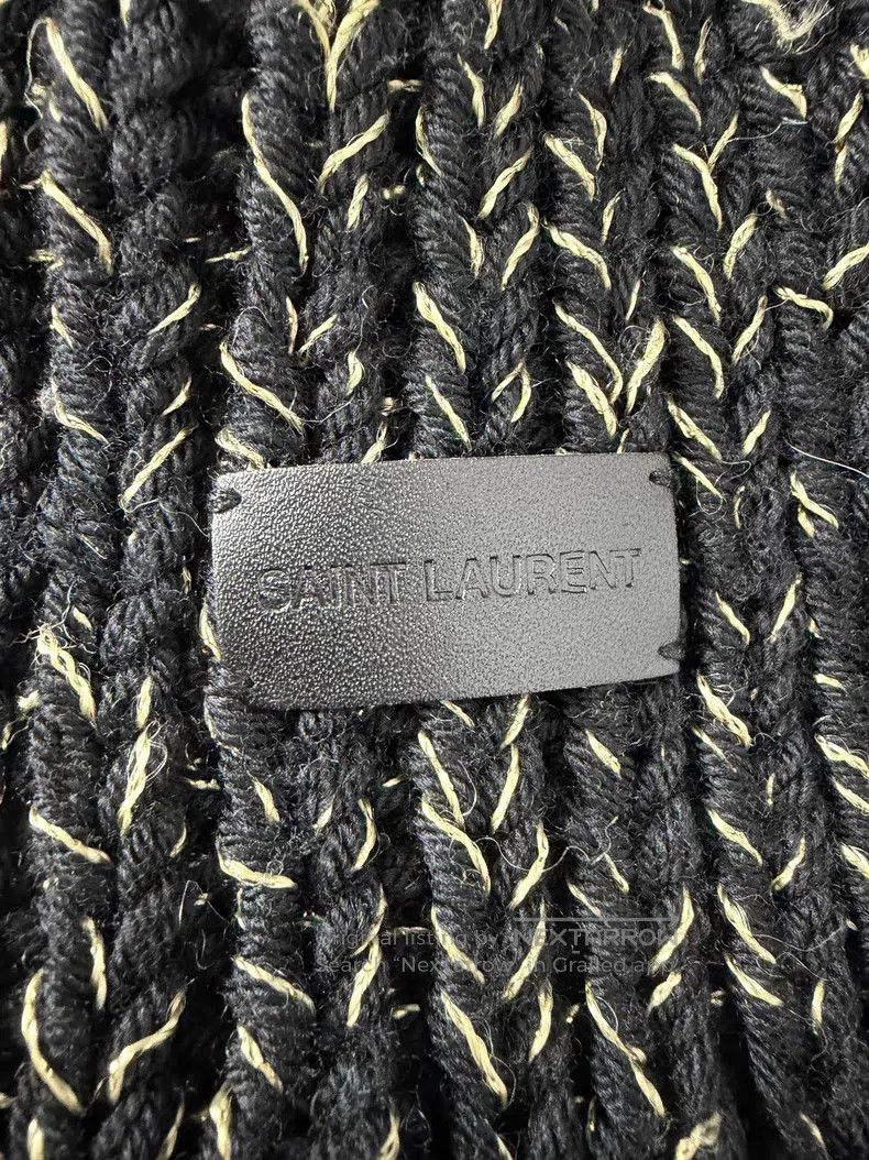 Saint Laurent Paris Saint Laurent Paris Black and gold snowflake blended wool Size ONE SIZE - 6 Thumbnail