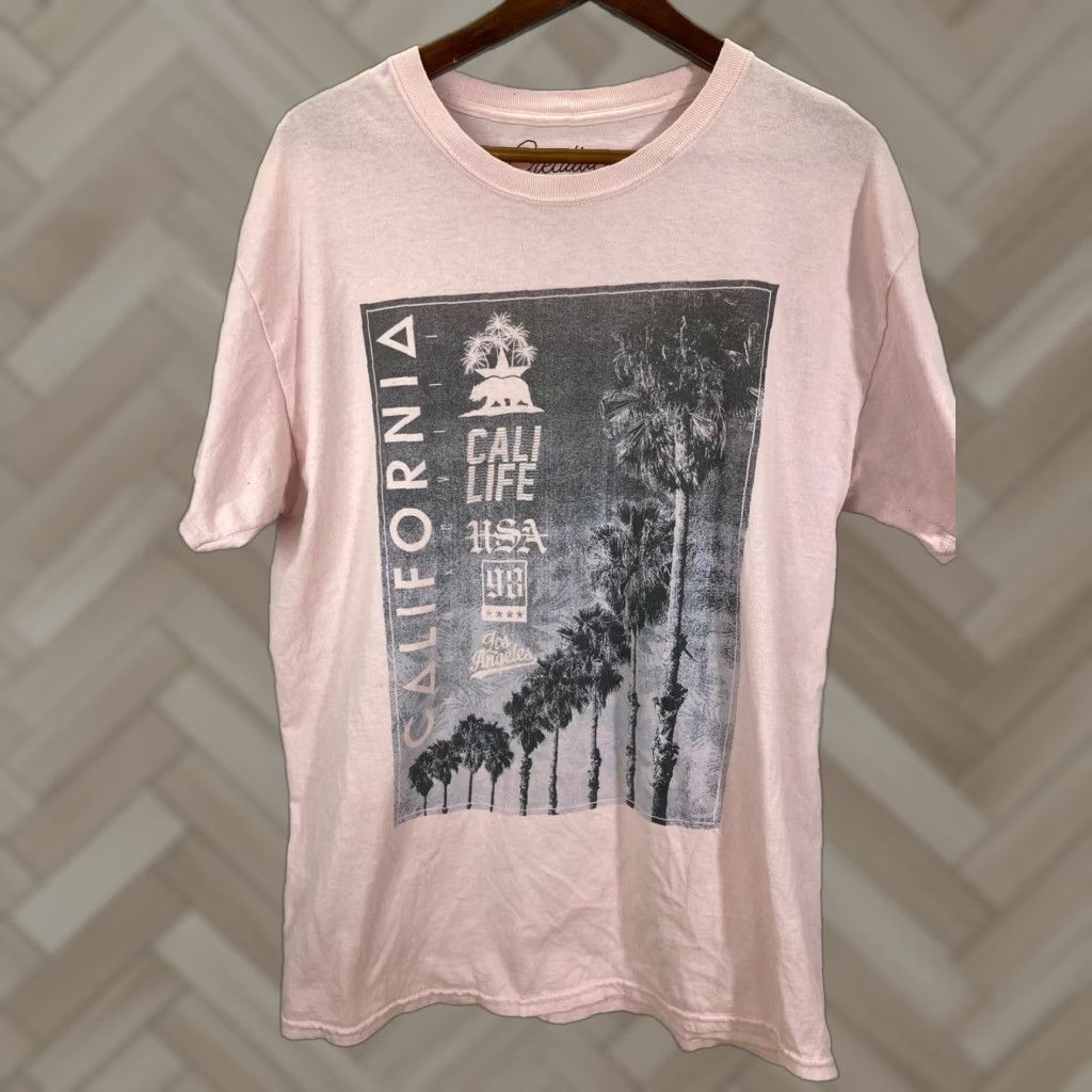Pinko Creative Empire T-Shirt Unisex Adults L Pink Crew Neck Short Sleeve Cotton Logo California Beach Size US L / EU 52-54 / 3 - 1 Thumbnail