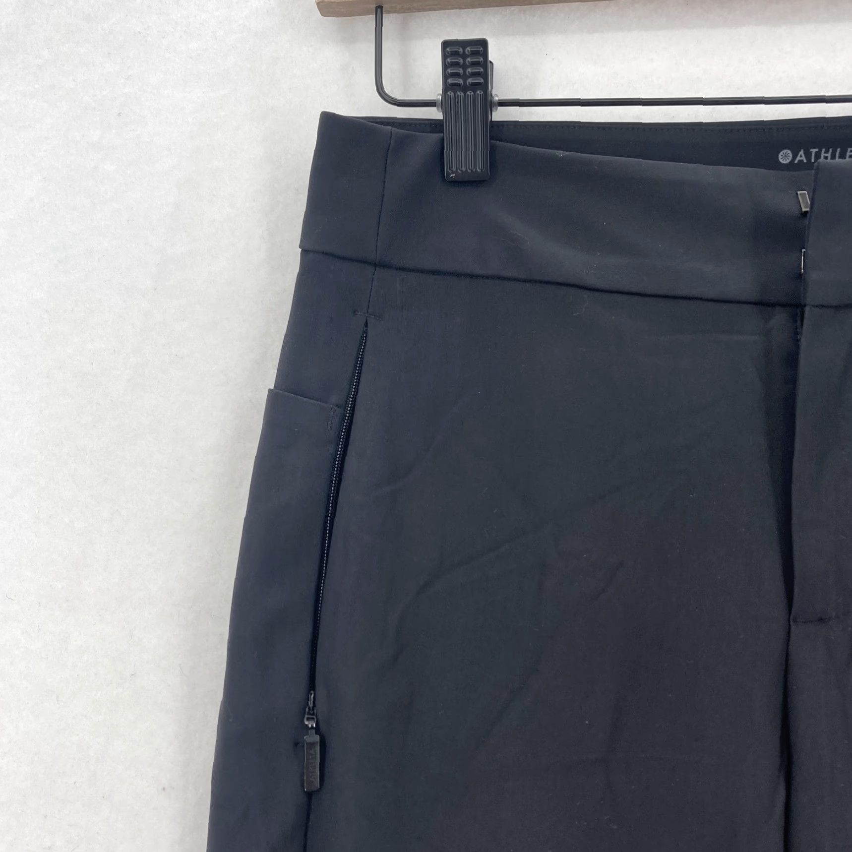 Athleta Athleta Pants Womens 2 Black Stellar Trouser Stretch Zip Pockets Work Travel Dress Pants Regular Waist Pull On Tapered Leg 28in Inseam Black Womens Size 26" / US 2 / IT 38 - 3 Thumbnail