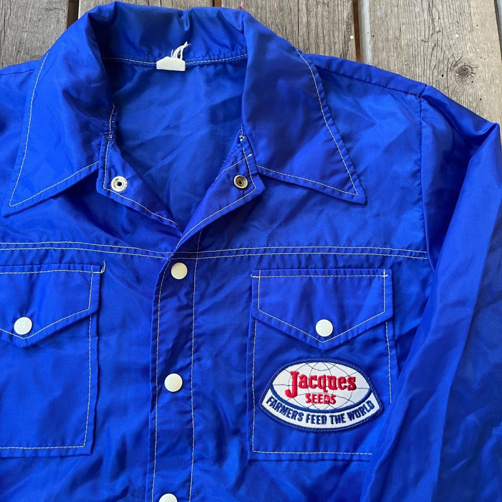 Vintage 1960s blue jacques seed company farmer windbreaker Size US L / EU 52-54 / 3 - 2 Thumbnail
