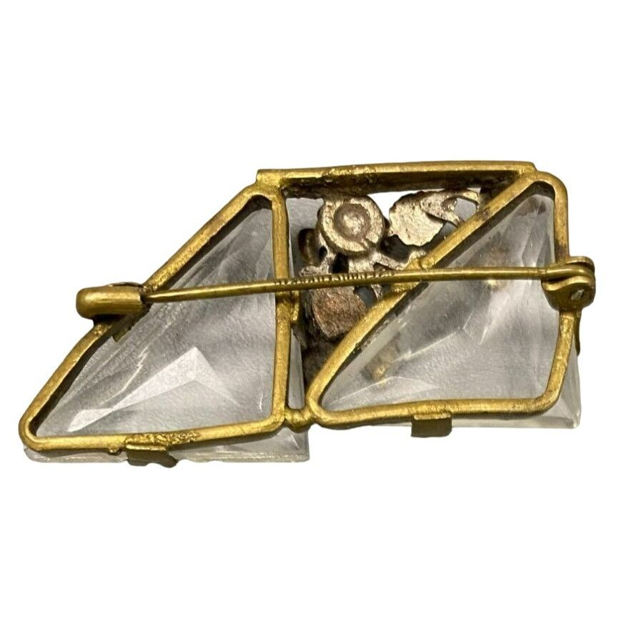 Other Vintage Handmade Modernist Gold-Tone Floral and Glass Geomet Size ONE SIZE - 3 Thumbnail