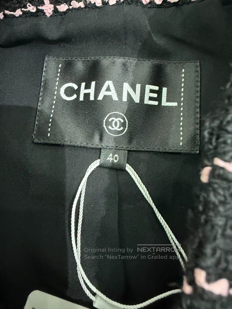 Chanel Chanel Black and pink plaid tweed short coat Size S / US 4 / IT 40 - 5 Thumbnail