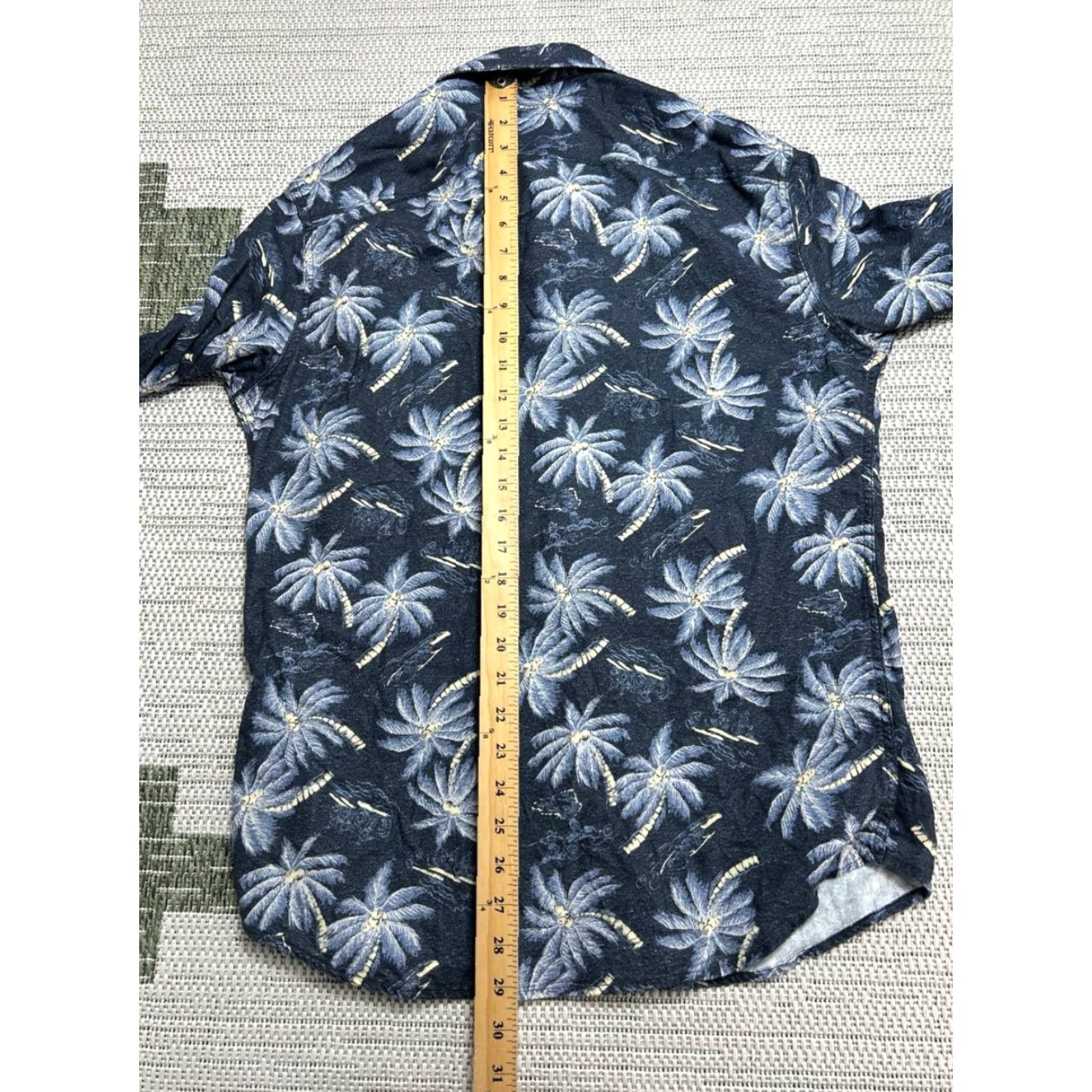 Faherty Faherty Shirt Mens Medium Blue Cotton Palm Trees Print Button Up Size US M / EU 48-50 / 2 - 5 Thumbnail