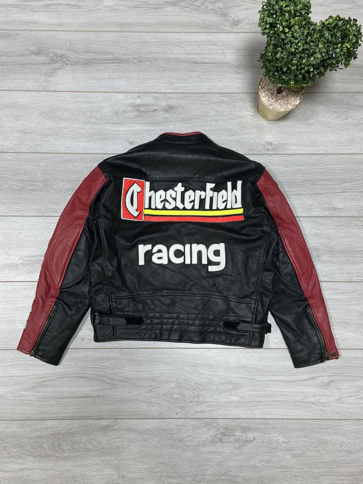 Vintage Chesterfield vintage leather vintage leather jacket big logo Size US L / EU 52-54 / 3 - 2 Thumbnail