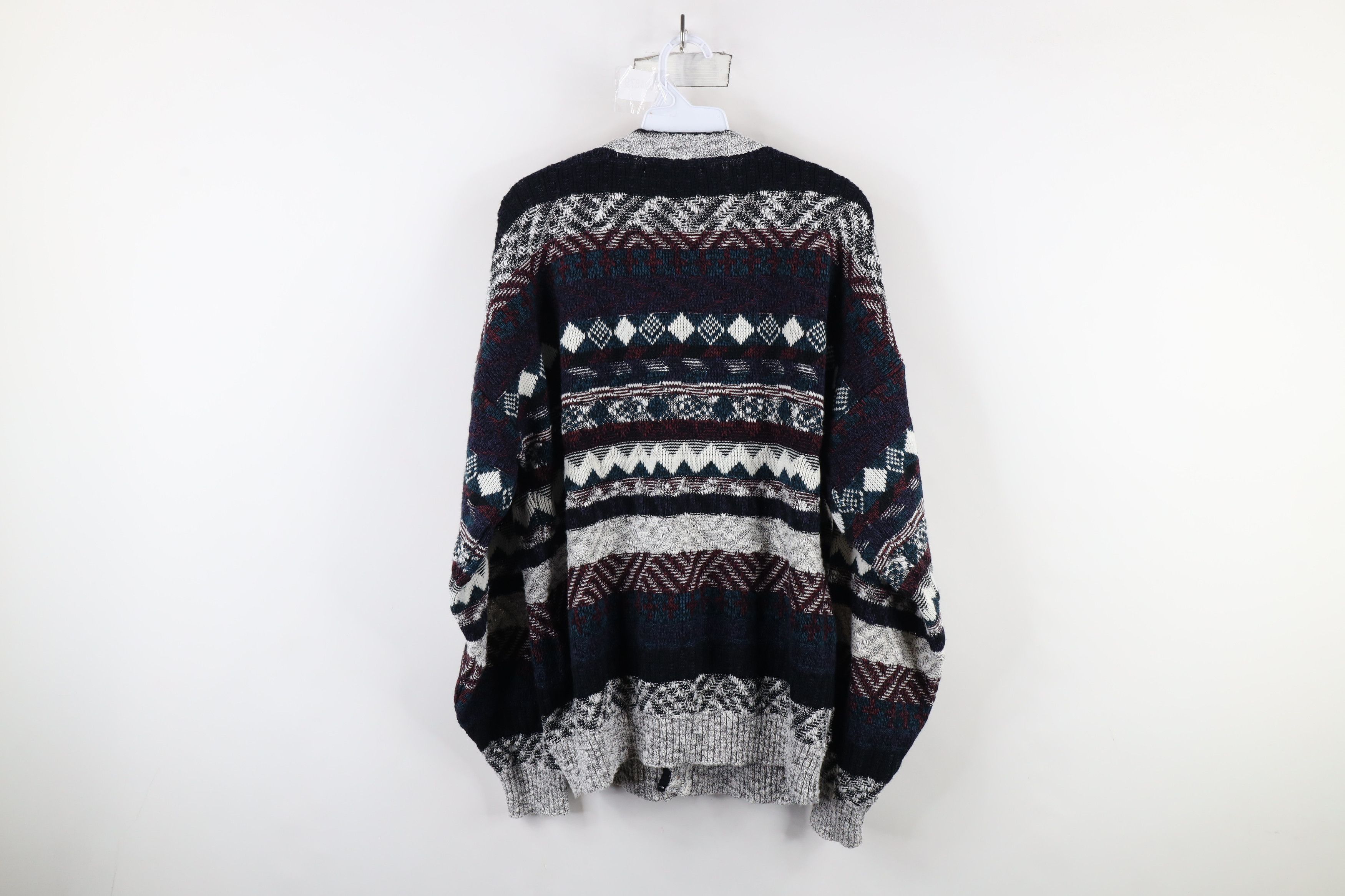 Vintage Vintage 90s Coogi Style Rainbow Grandpa Cardigan Sweater Size US XL / EU 56 / 4 - 8 Thumbnail