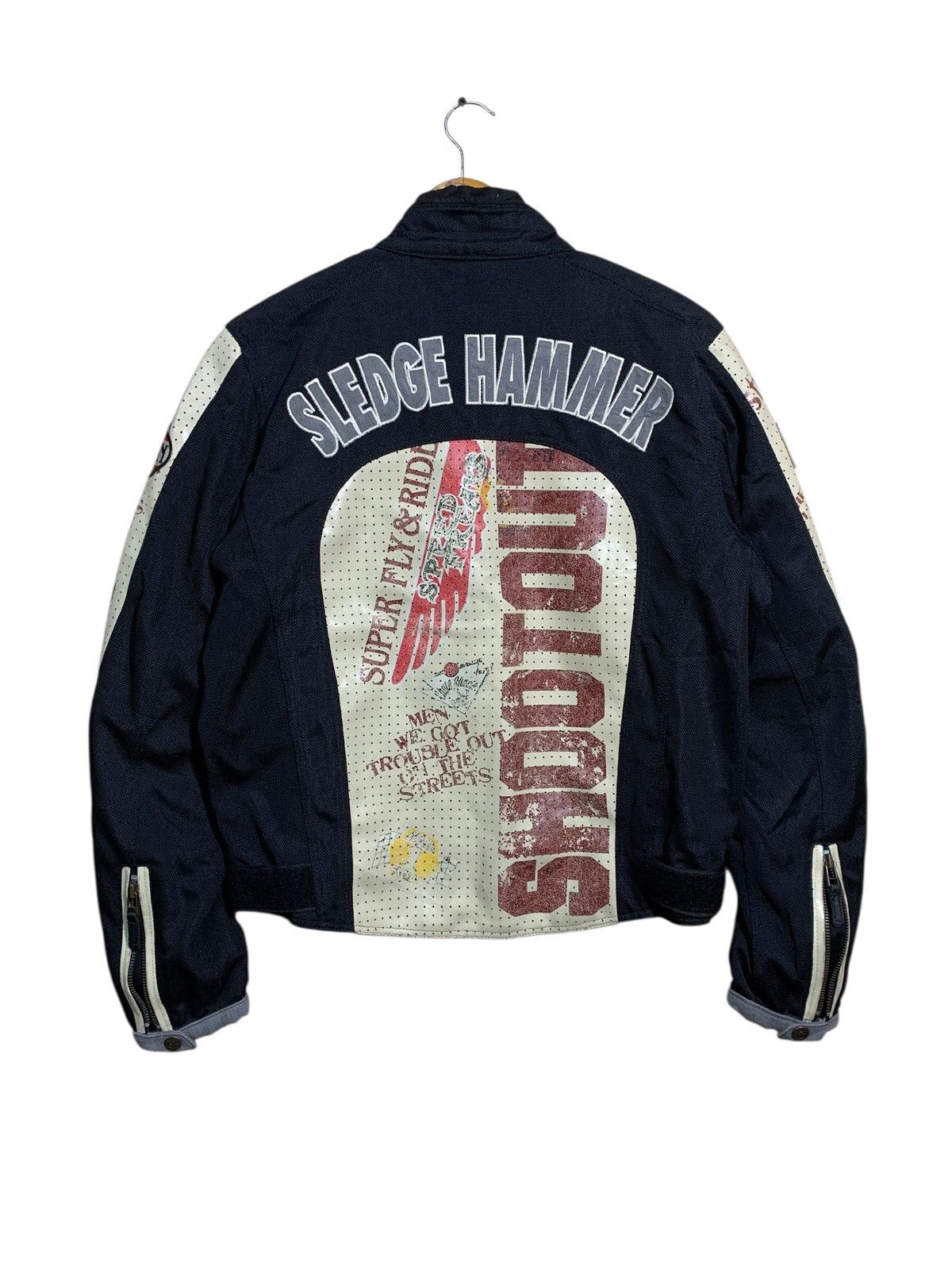 YELLOW CORN 🔥VTG YELLOW CORN SLEDGE HAMMER RACING BIKERS JACKET Size US L / EU 52-54 / 3 - 6 Thumbnail