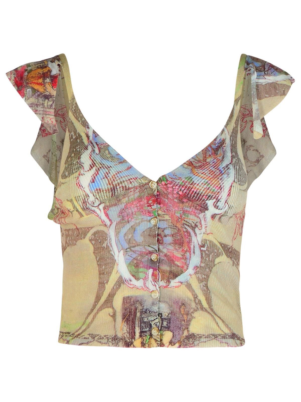 Diesel DIESEL Fiore' Multicolor Cotton Blend Top Size S / US 4 / IT 40 - 1 Thumbnail