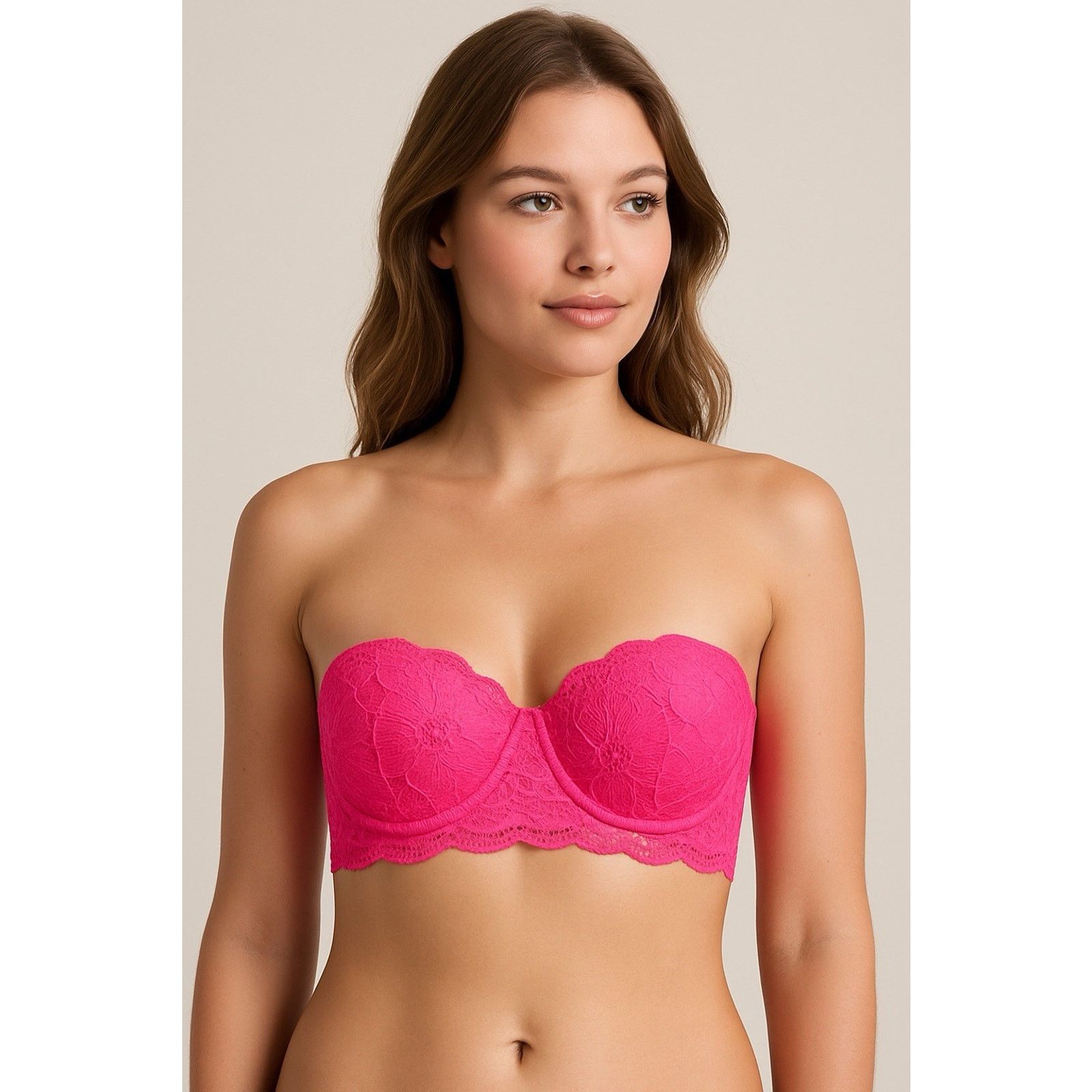 Other Aerie Bra Balconette Hot Pink Lace Underwire 34D Size ONE SIZE - 1 Thumbnail
