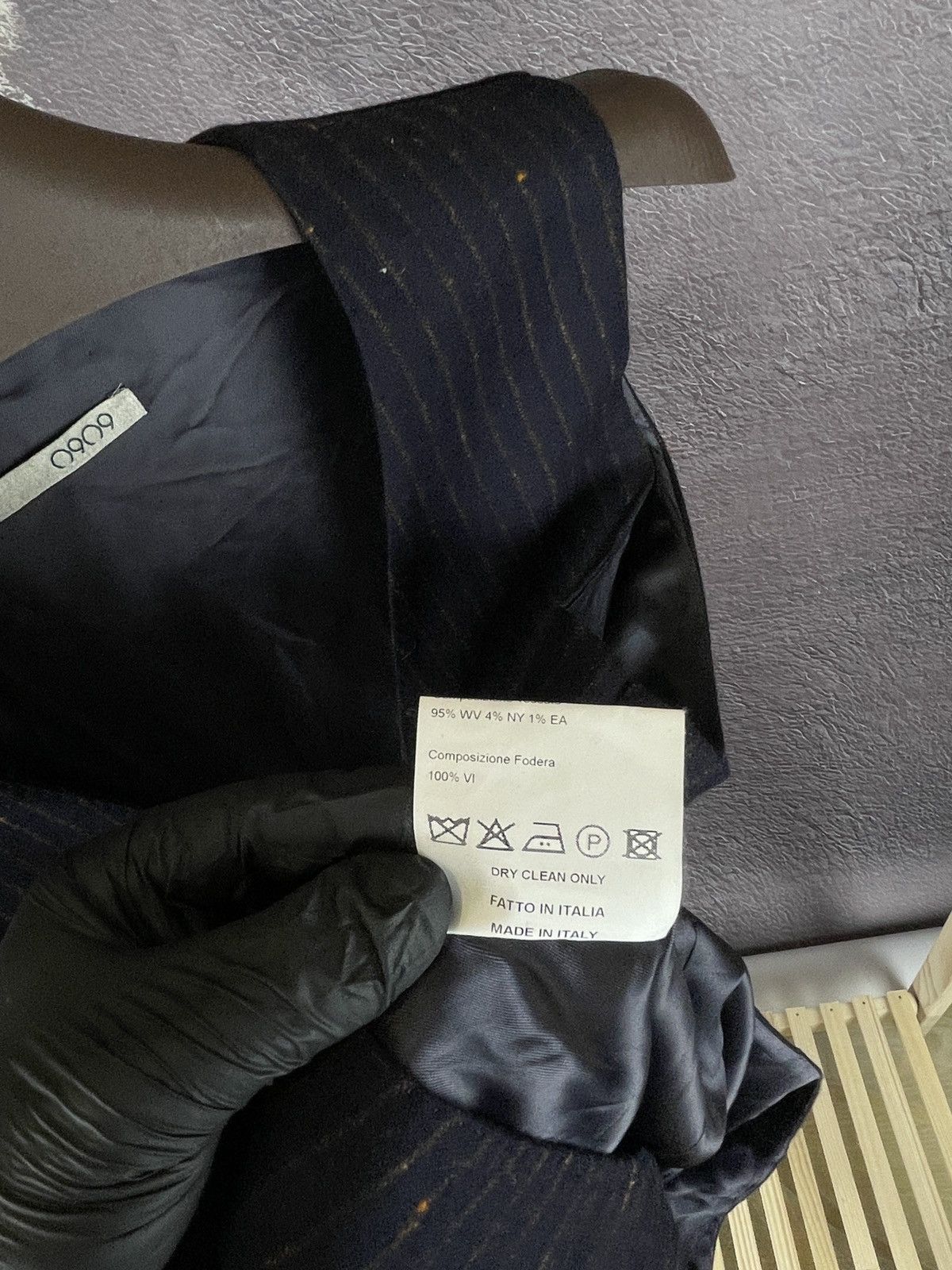 Other 0909 striped wool navy blue set vest + pants suit Size 40R - 8 Thumbnail
