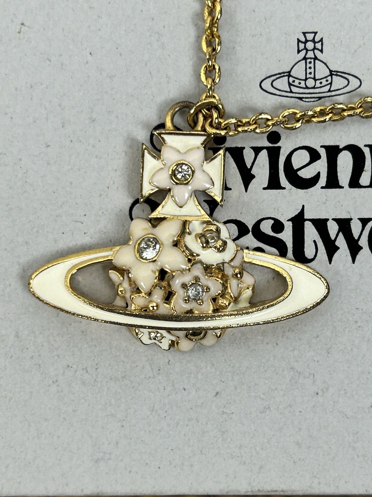 Vivienne Westwood Azalea Flower Floral Orb Pendant Necklace