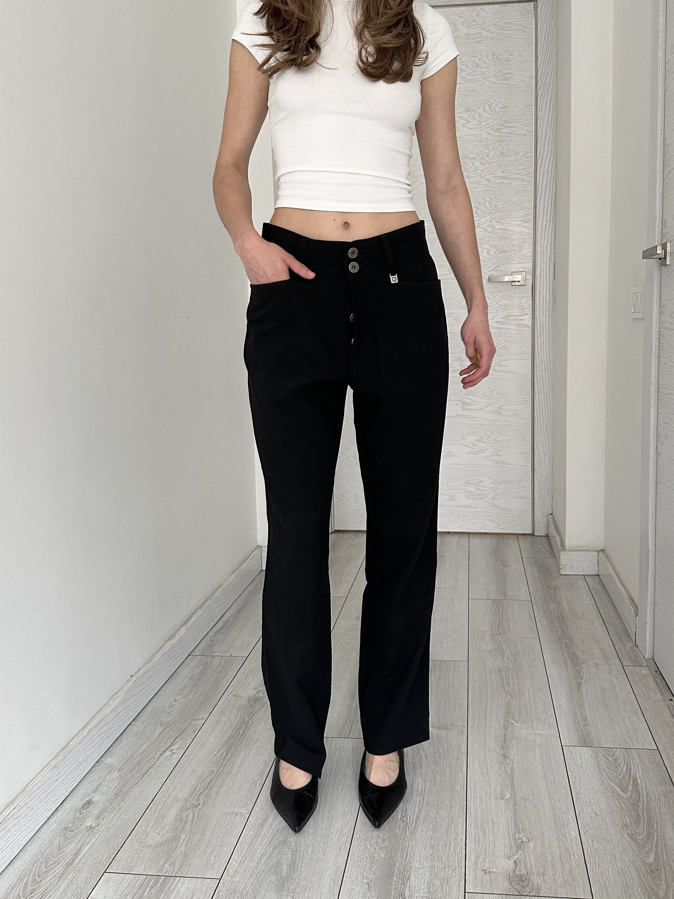 Versace Vintage Versace Jeans Couture Black Pants Trousers Size 34" / US 12 / IT 48 - 1 Thumbnail